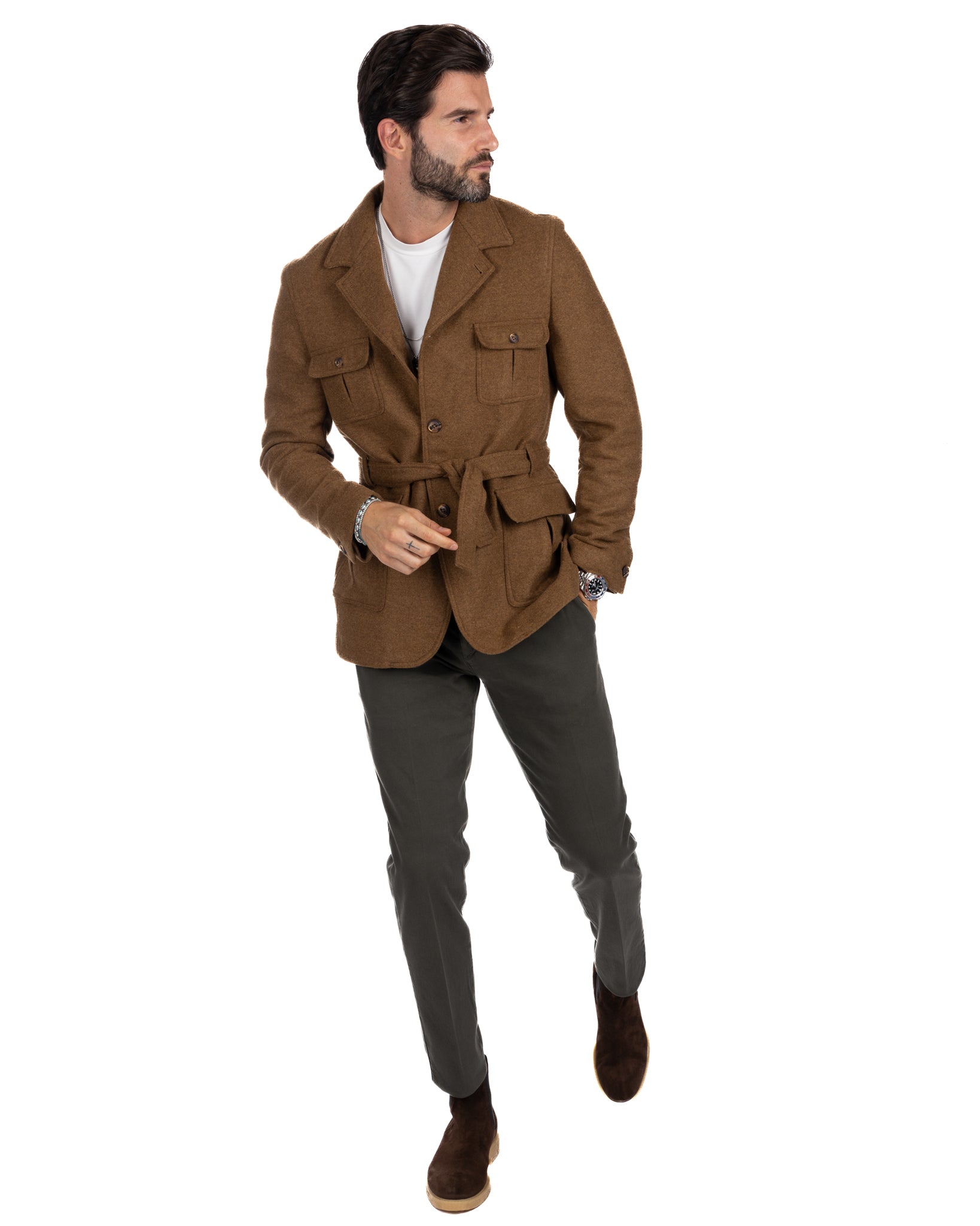 Levante - safari jacket in camel wool