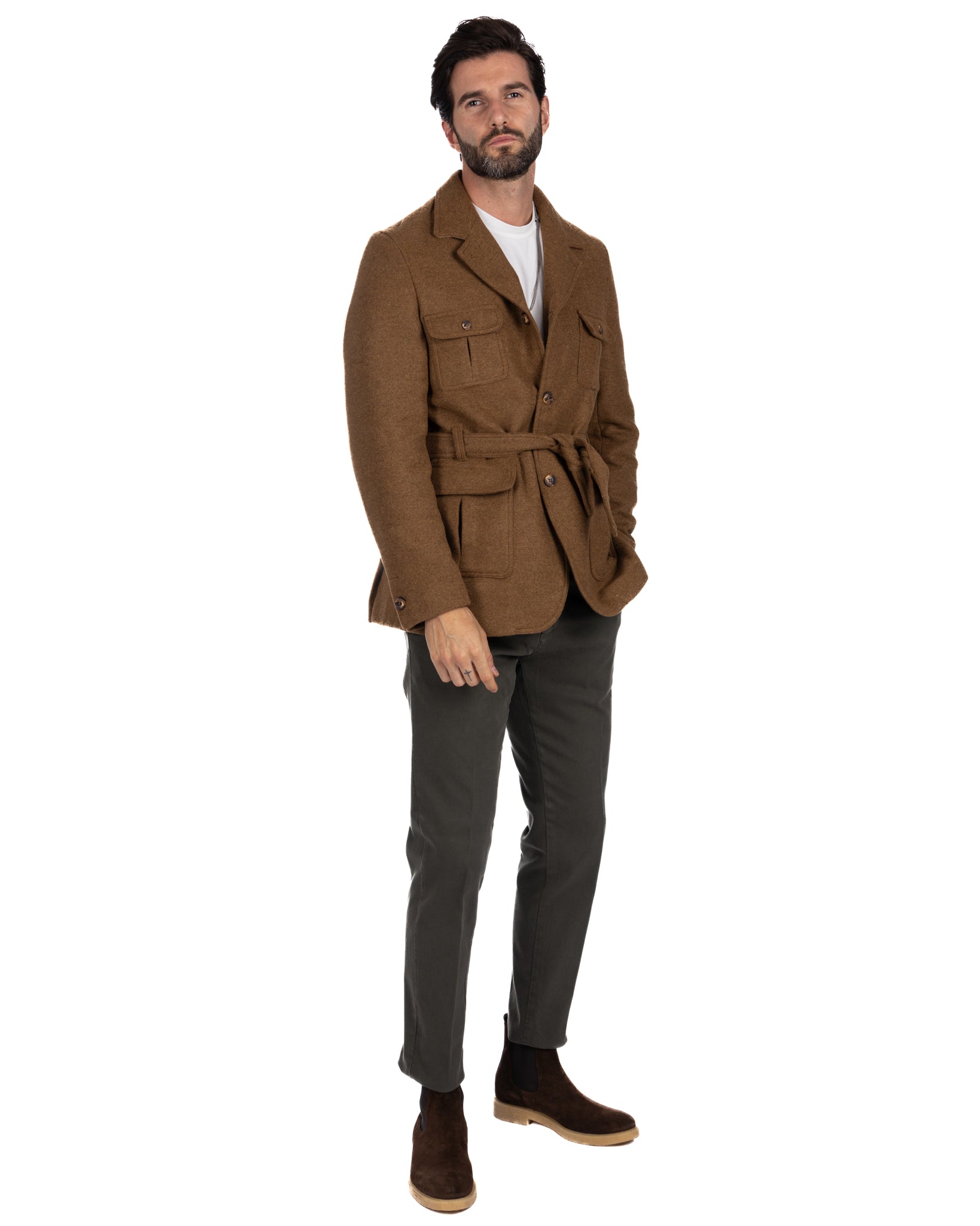 Levante - safari jacket in camel wool