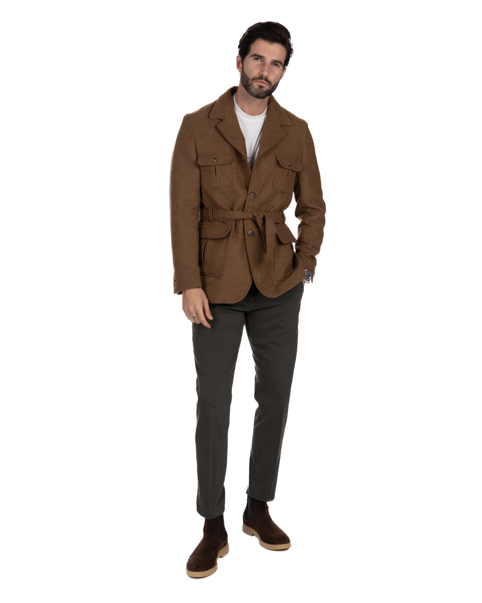 Levante - safari jacket in camel wool