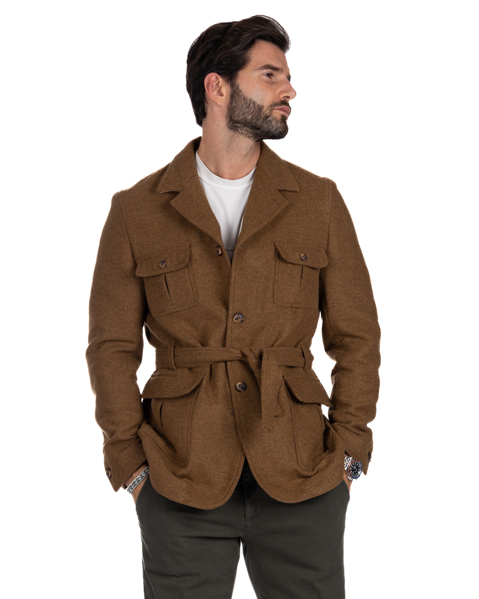 Ponente - Camel wool safari jacket