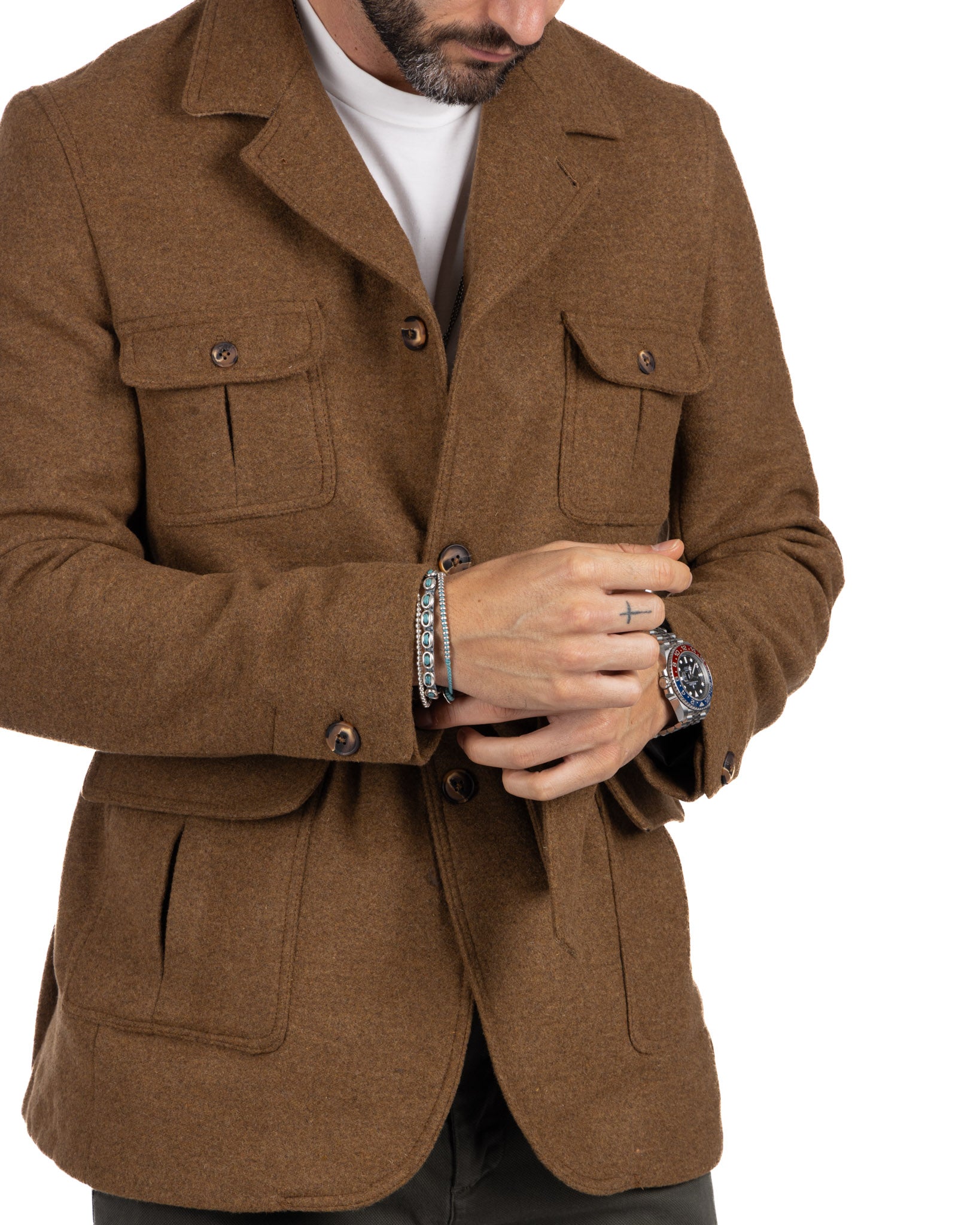 Ponente - Camel wool safari jacket