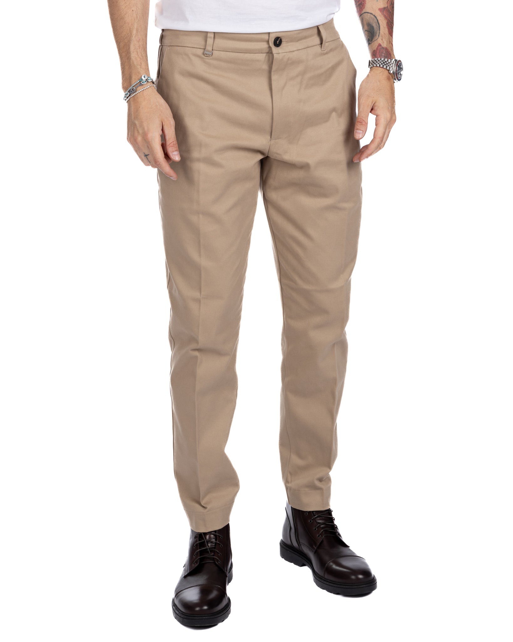 Elder - camel capri trousers in cotton