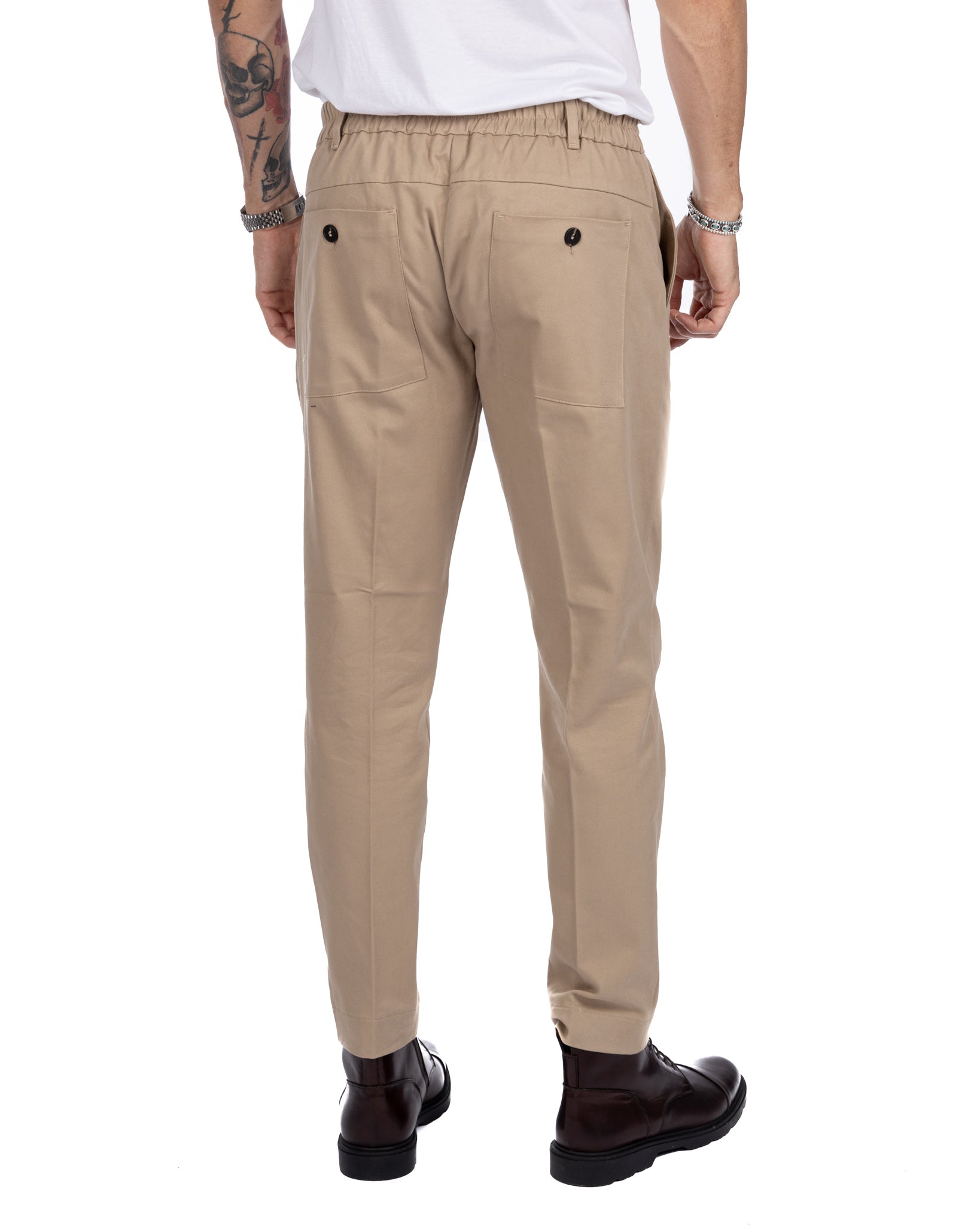 Elder - camel capri trousers in cotton