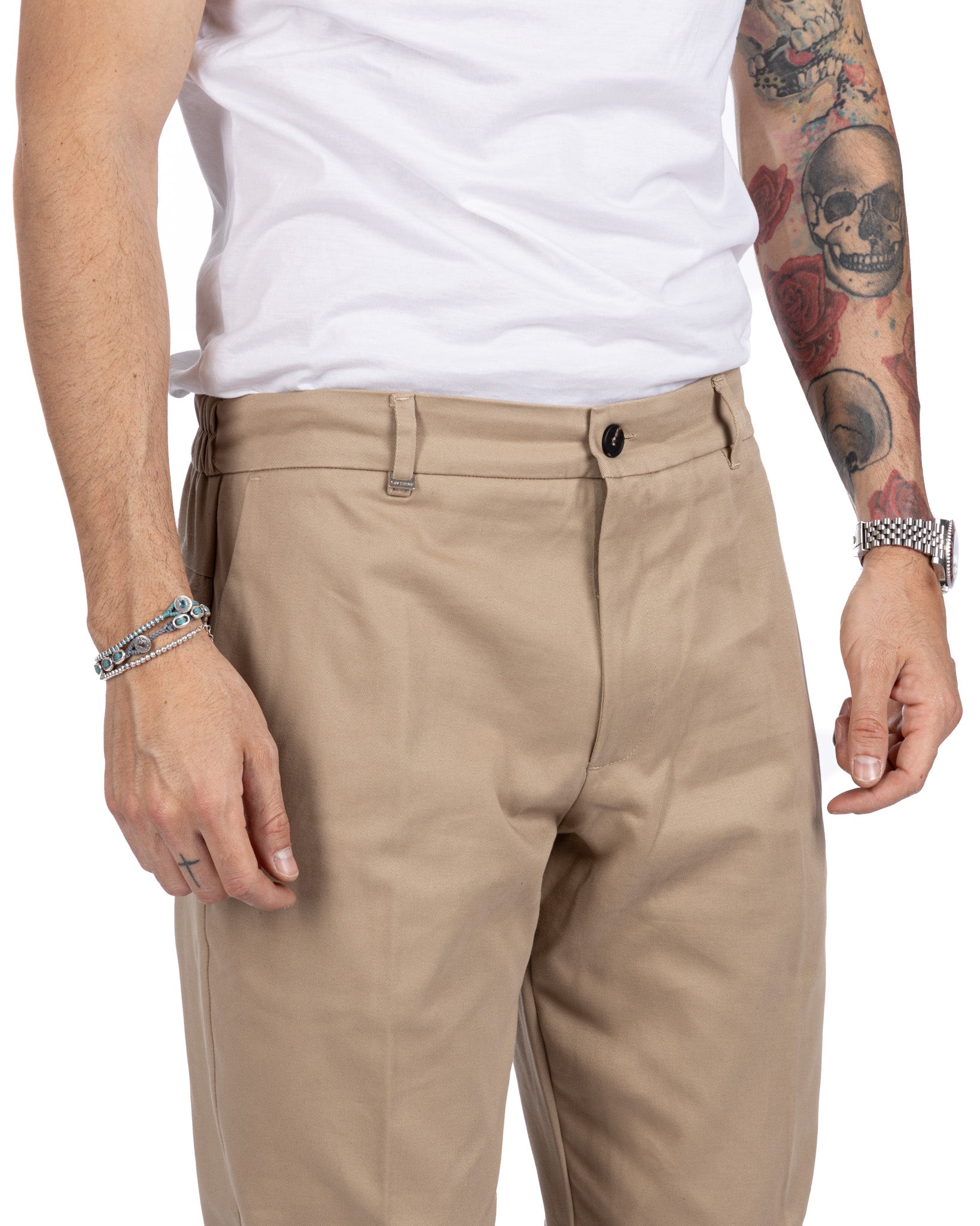 Elder - camel capri trousers in cotton