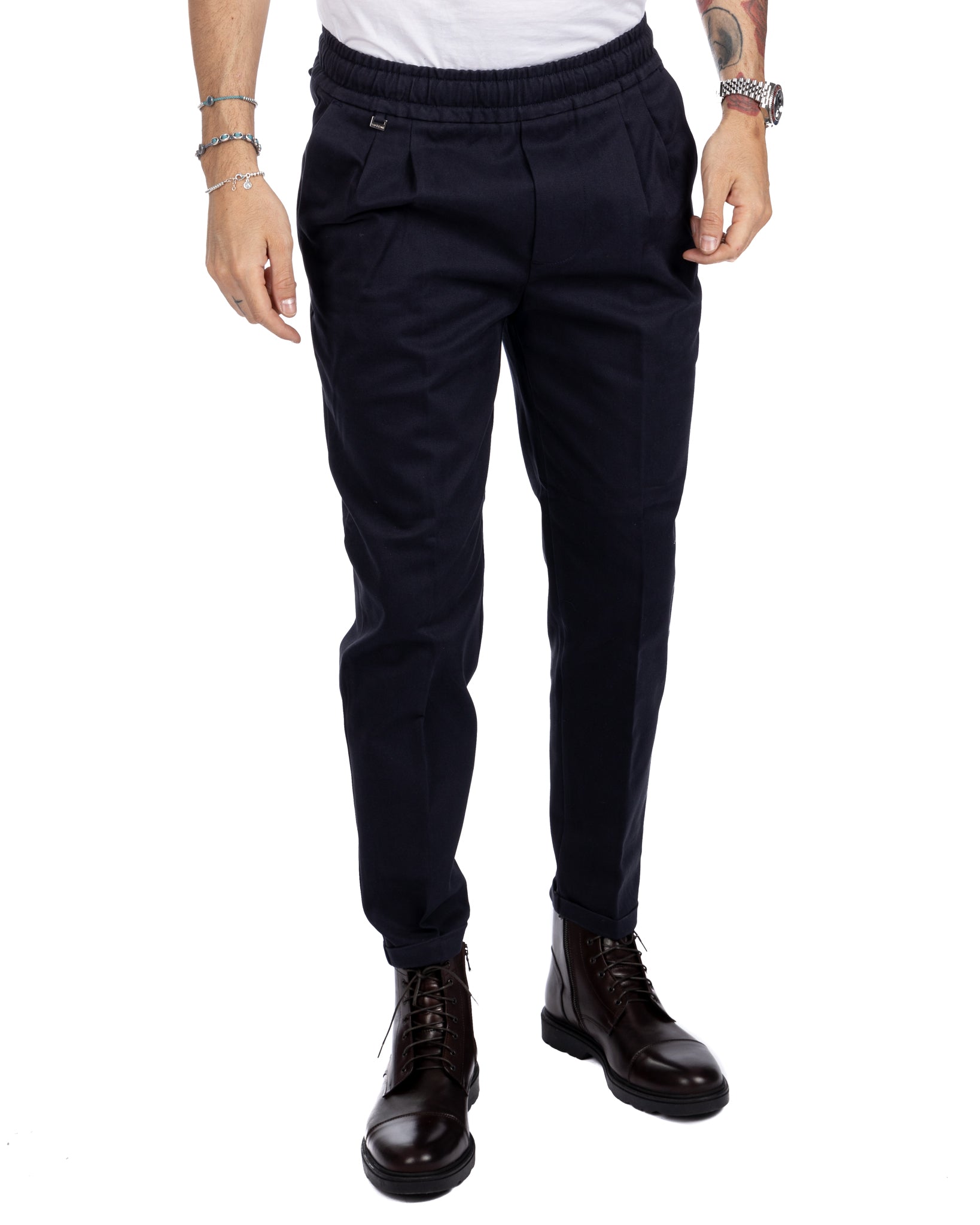 Larry - blue cotton trousers
