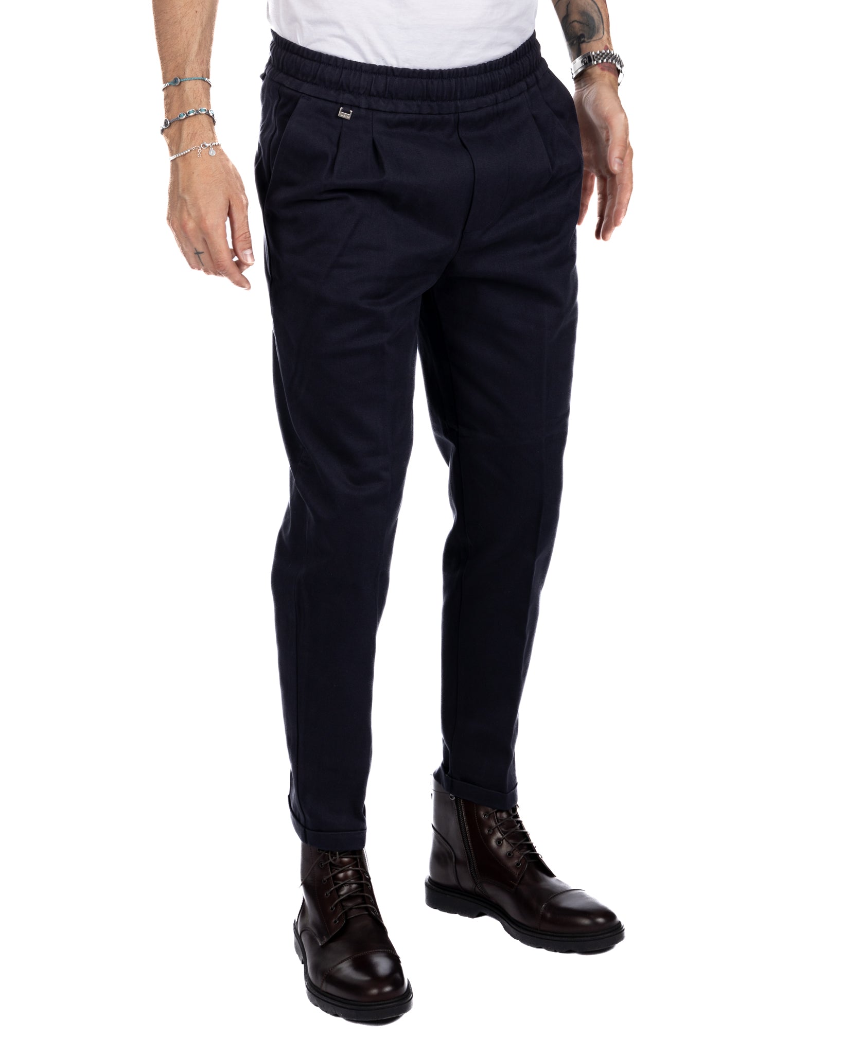 Larry - blue cotton trousers