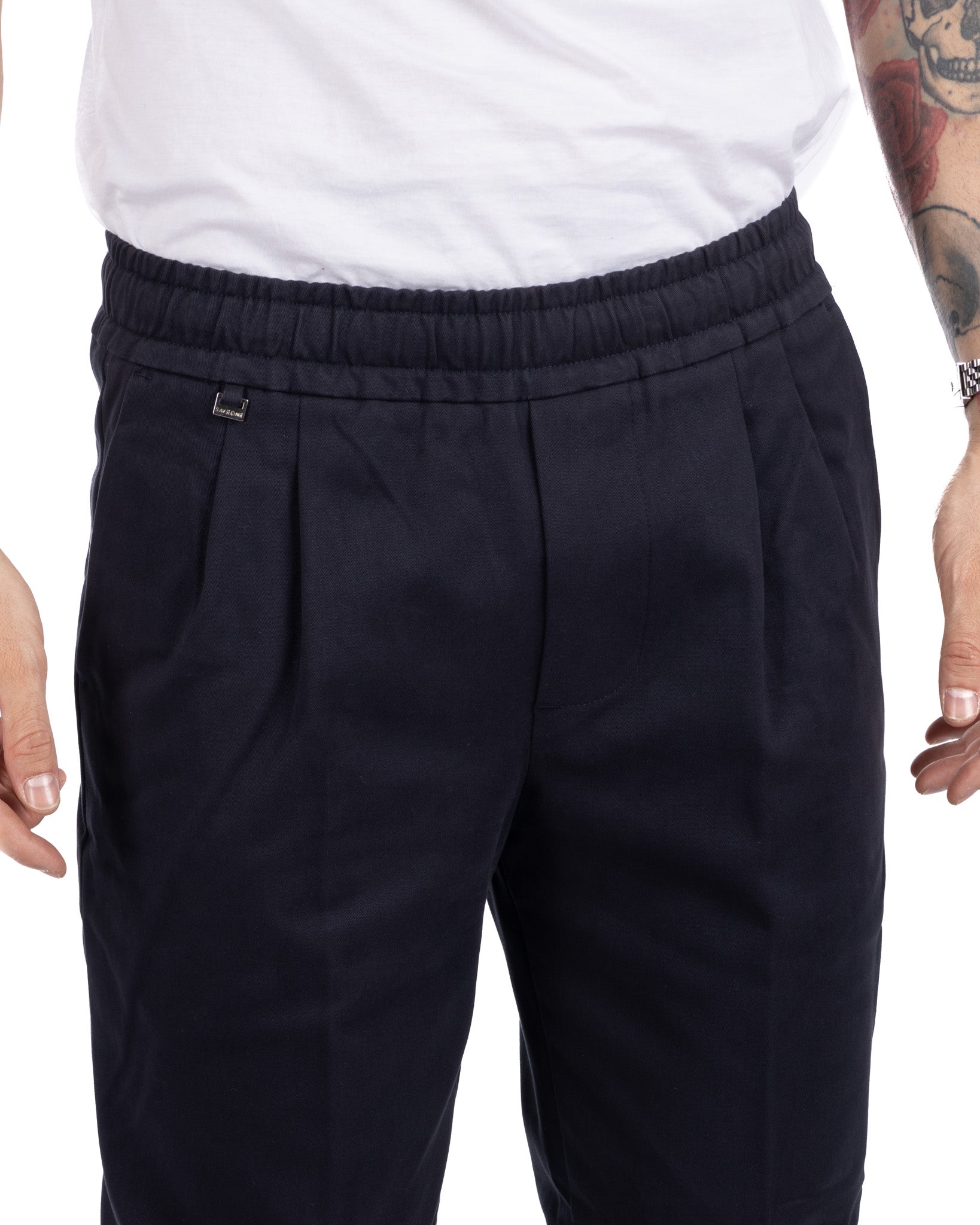 Larry - blue cotton trousers