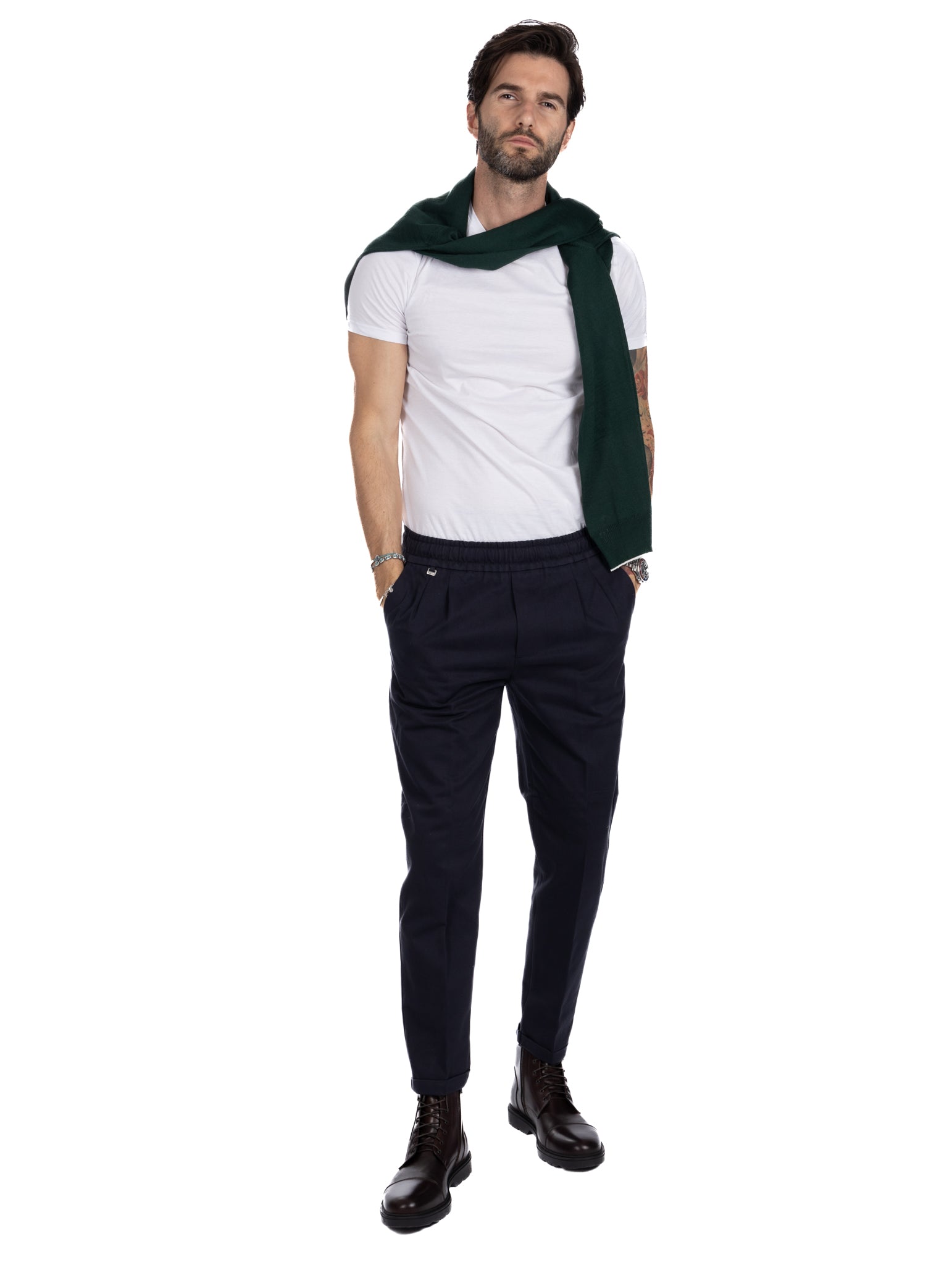 Larry - blue cotton trousers