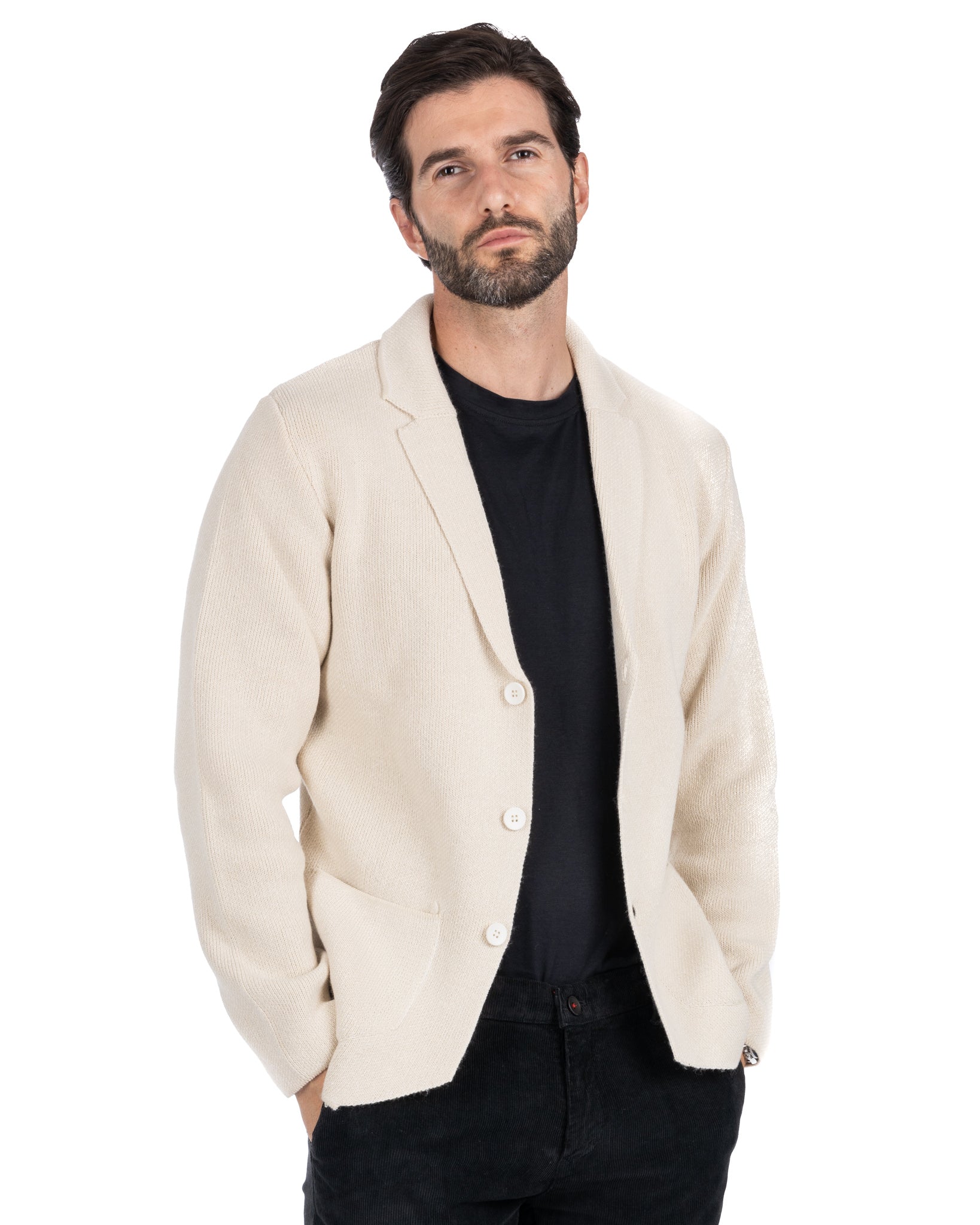 Laurent - cream knit cardigan