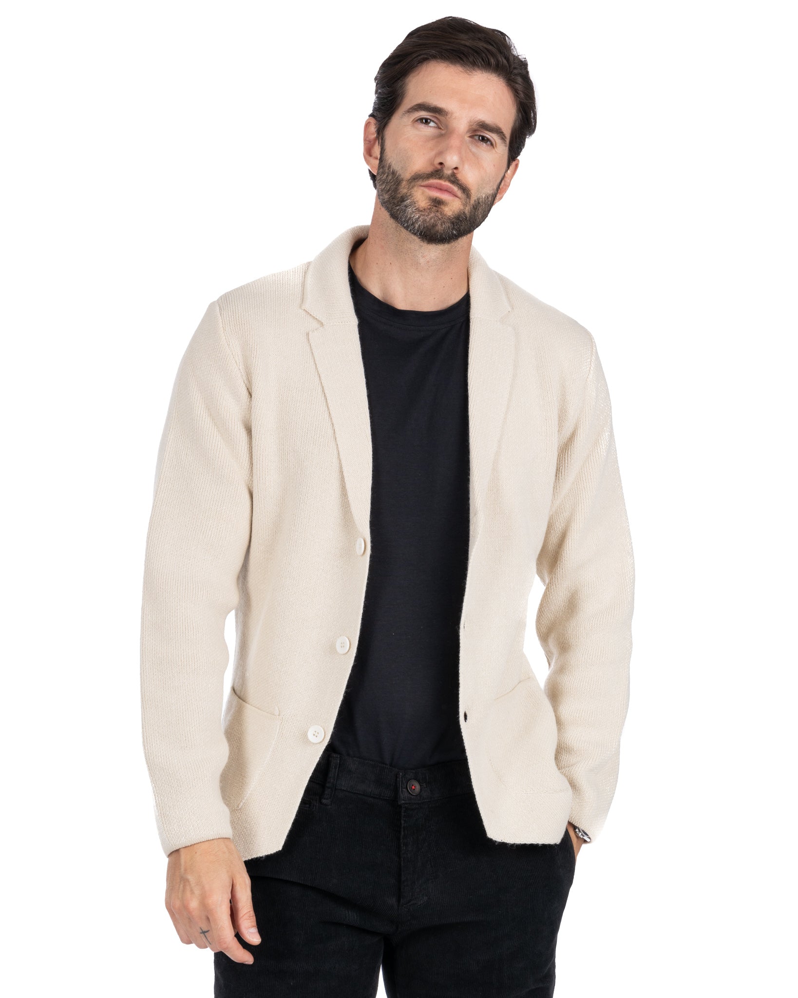 Laurent - cream knit cardigan