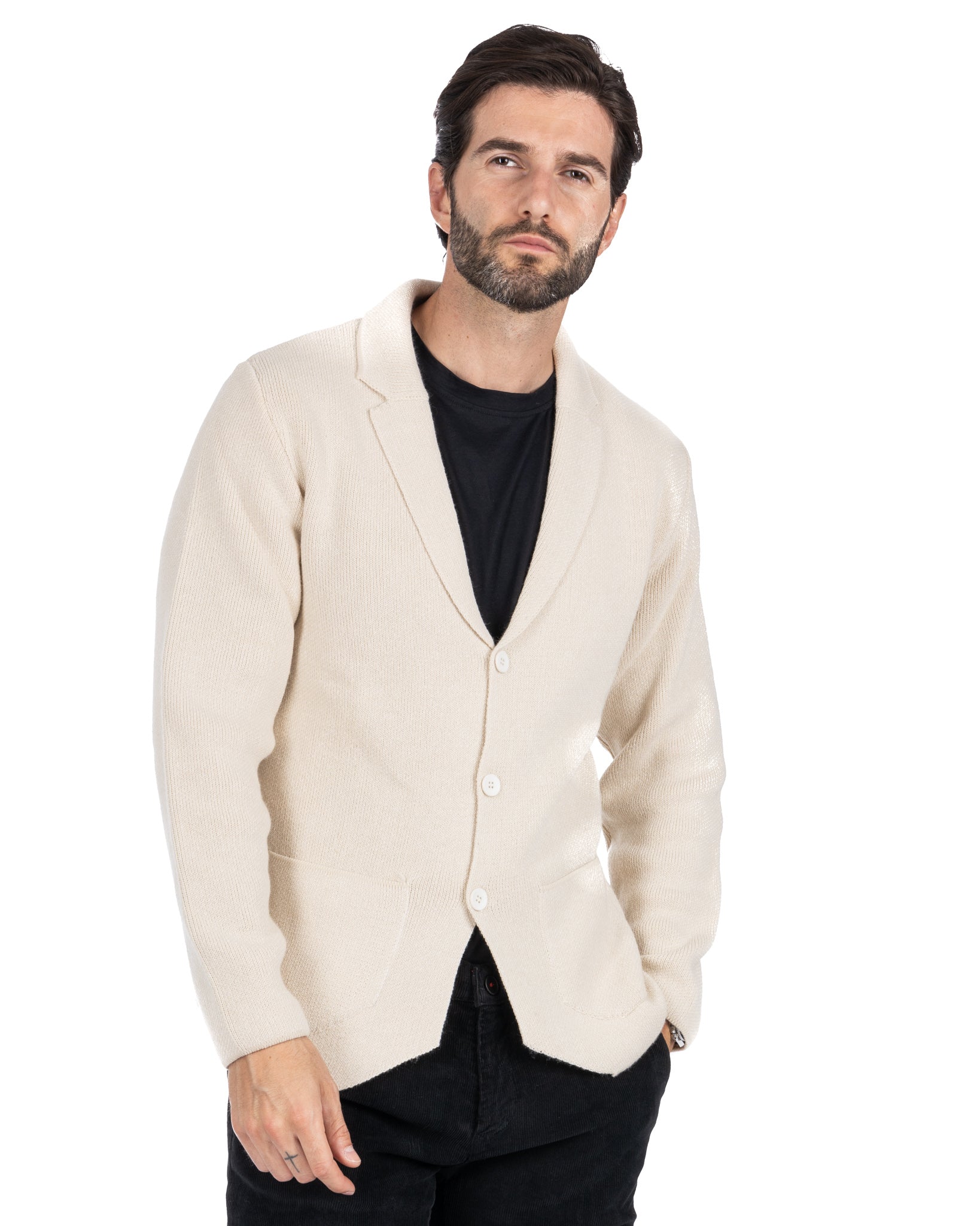 Laurent - cream knit cardigan