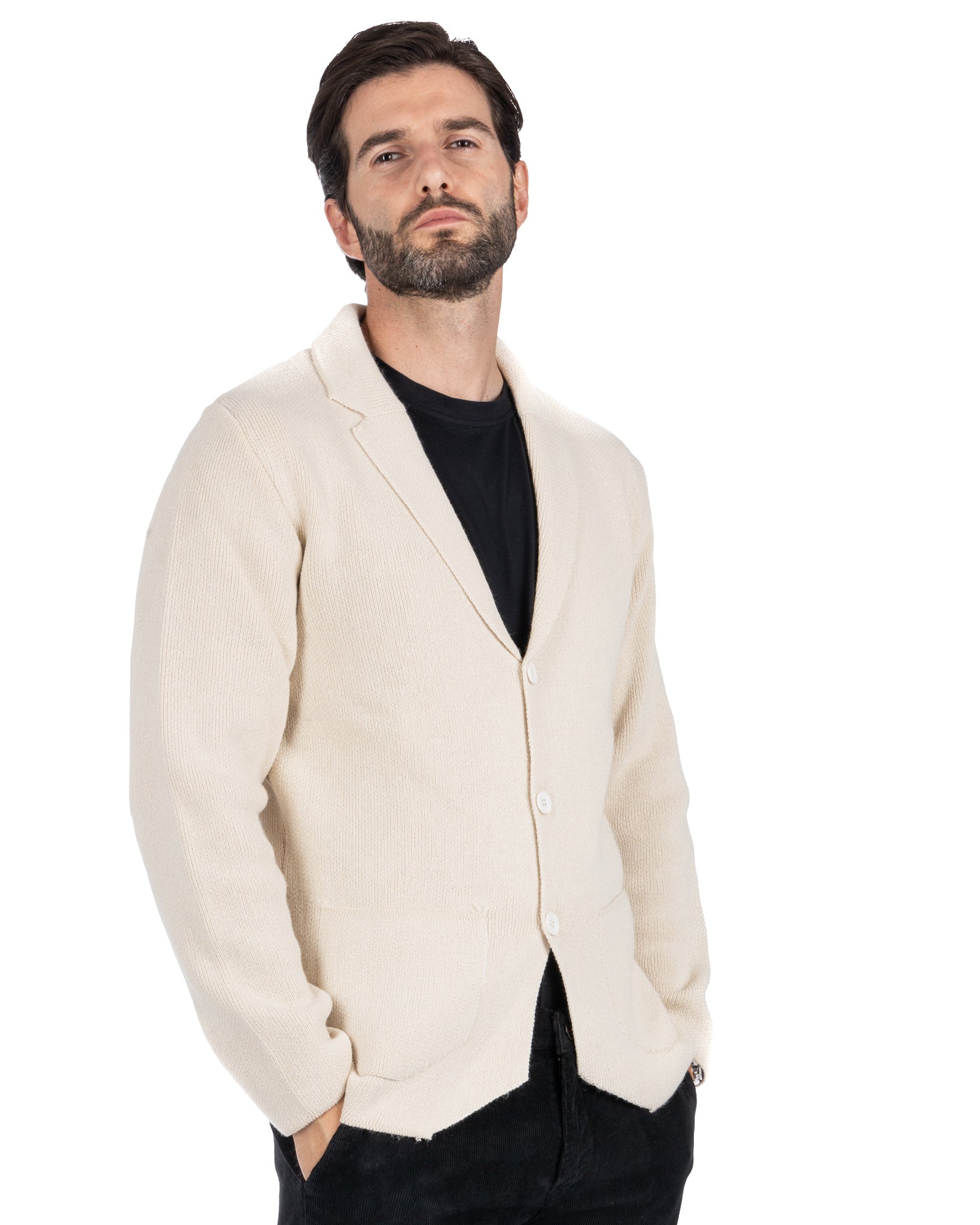 Laurent - cream knit cardigan