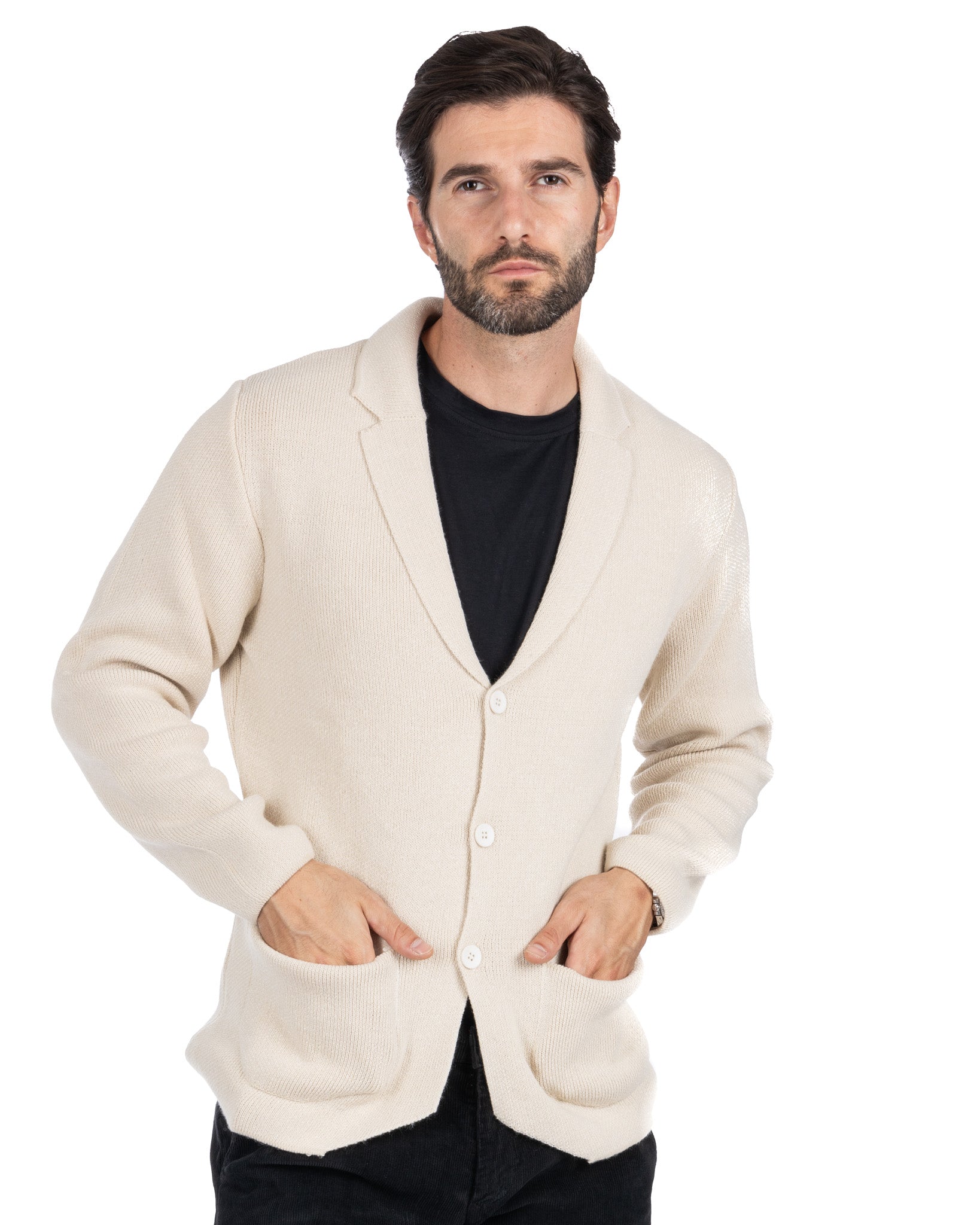Laurent - cream knit cardigan