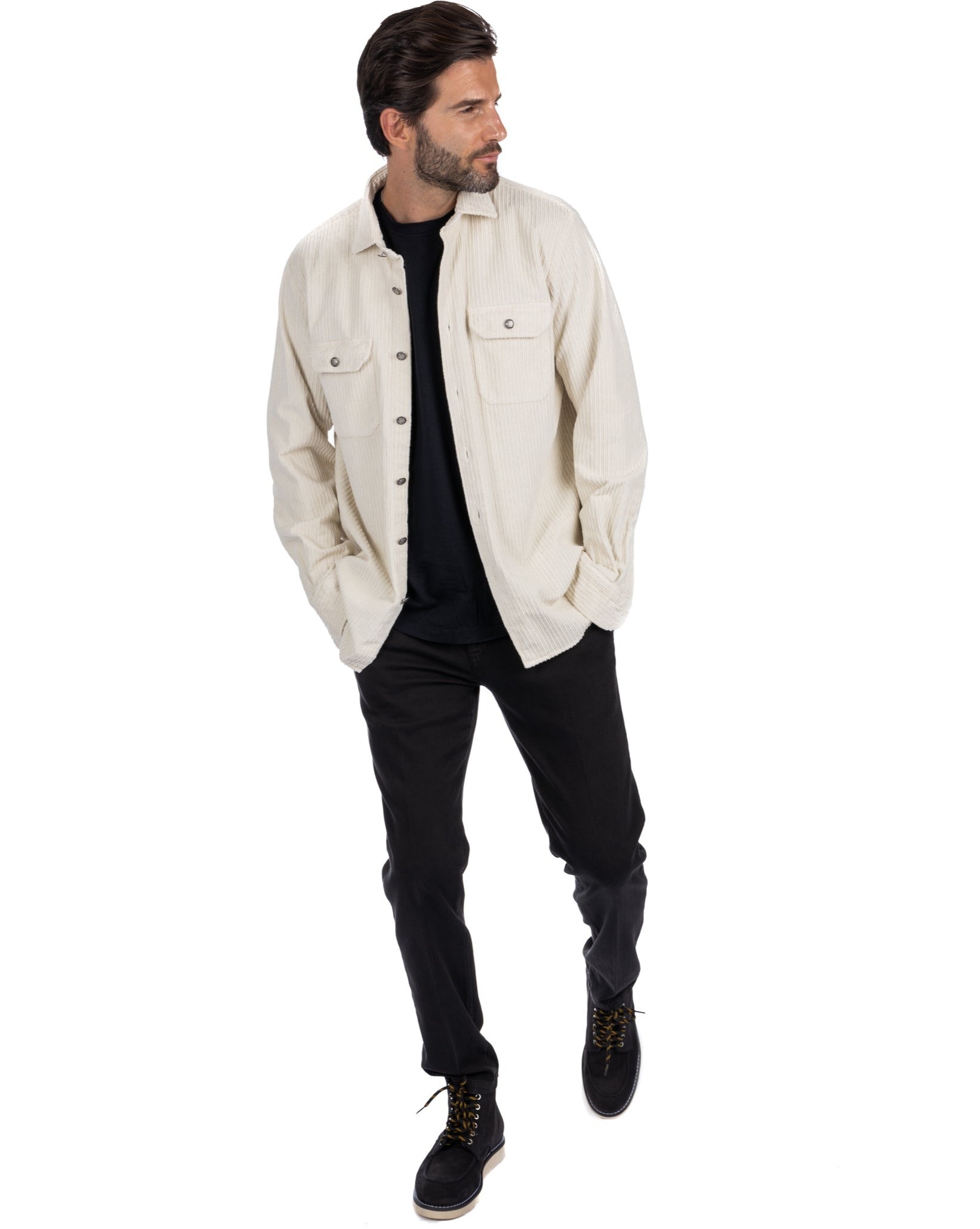 Dubhe - cream velvet shirt