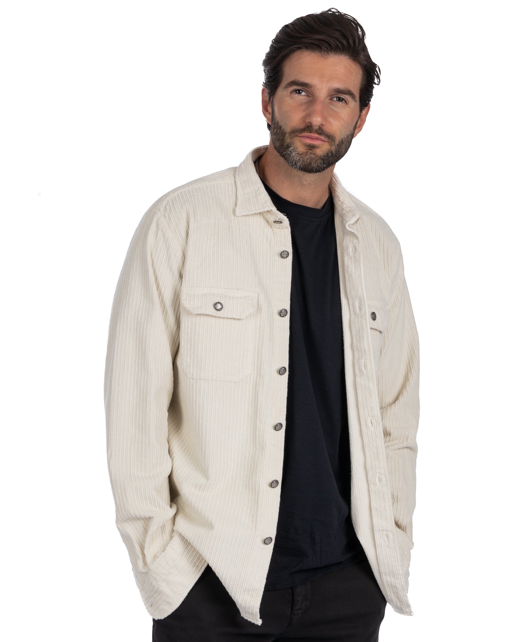 Dubhe - cream velvet shirt