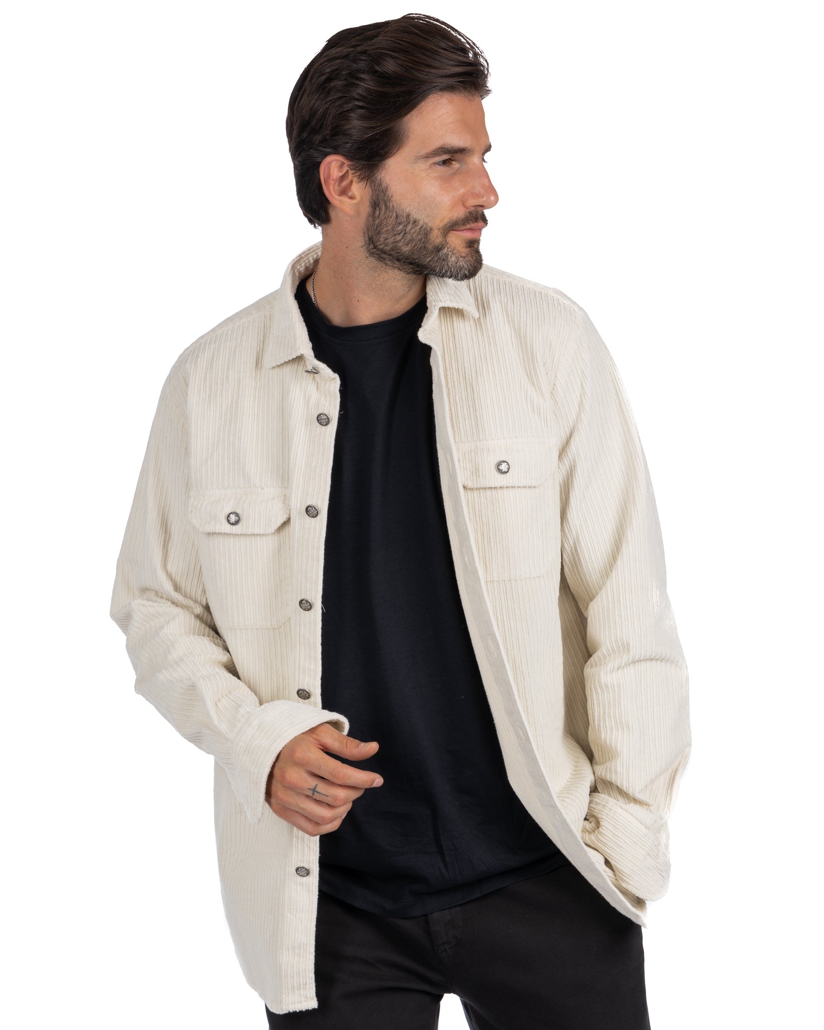 Dubhe - cream velvet shirt