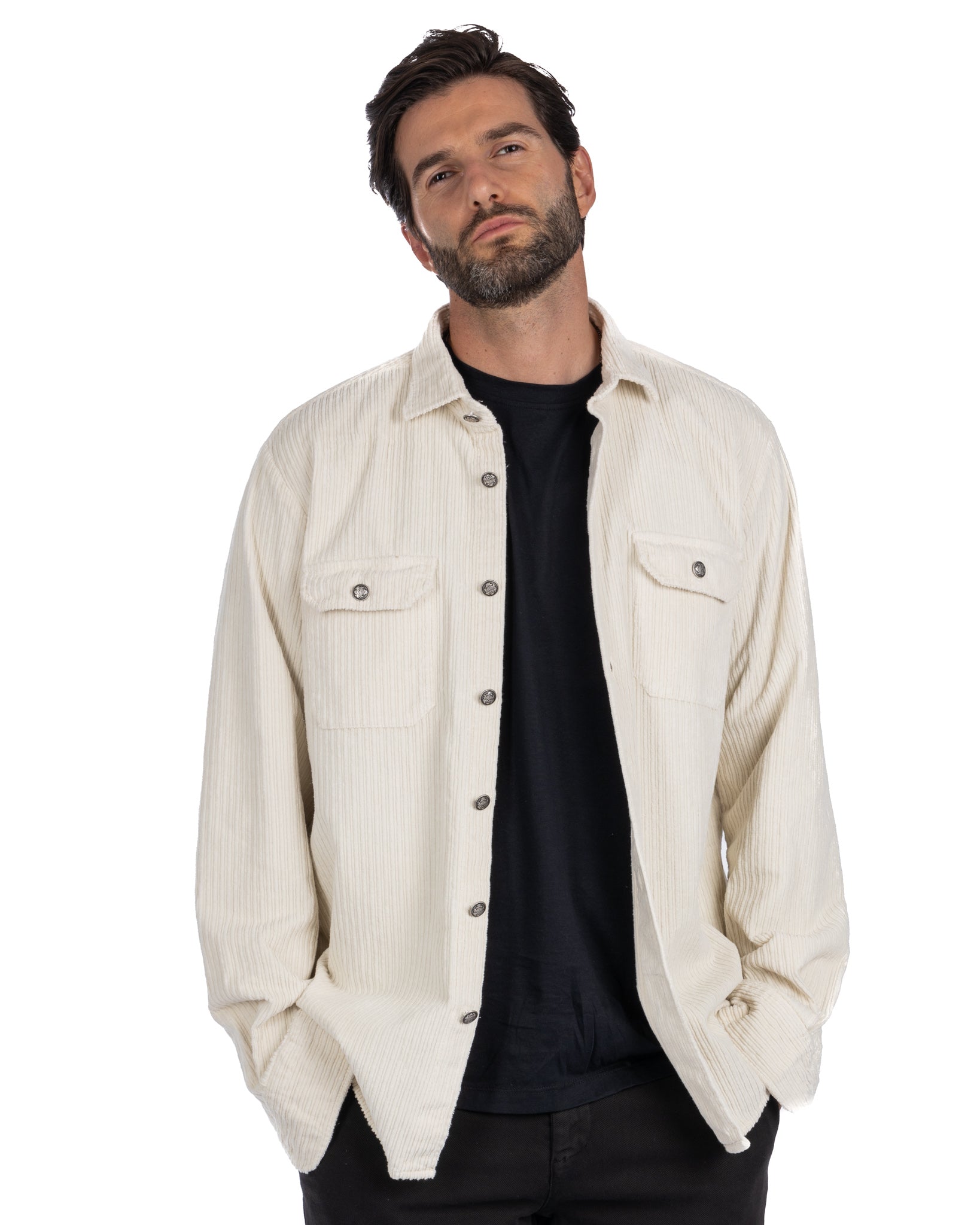 Dubhe - cream velvet shirt