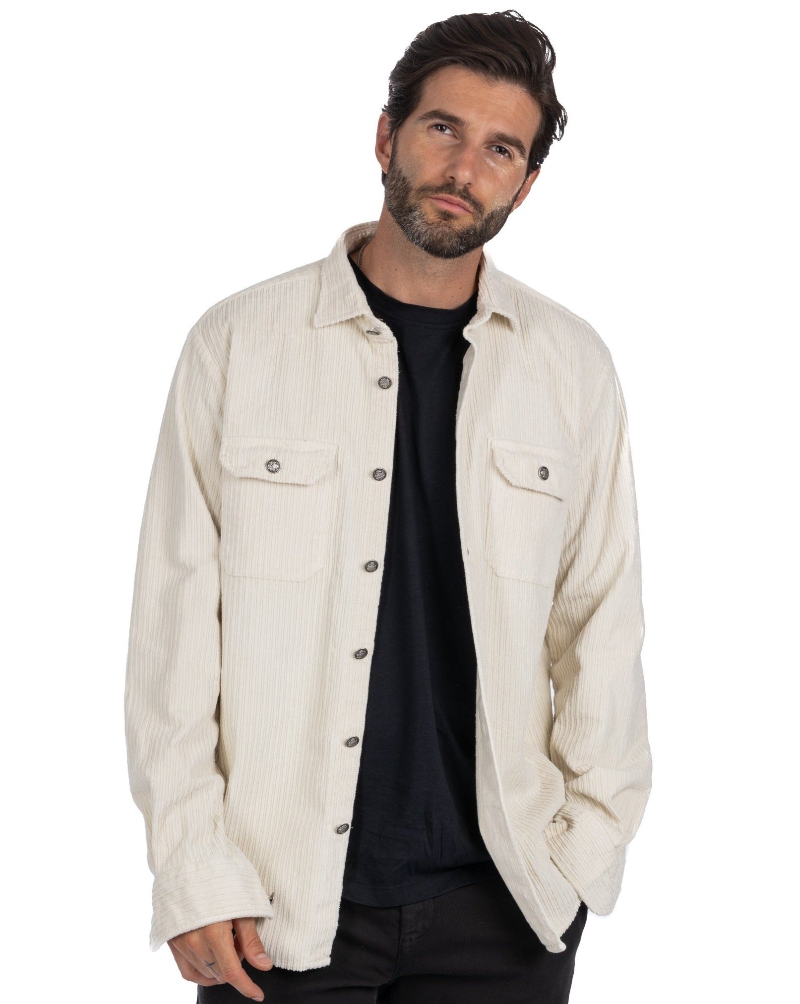 Dubhe - cream velvet shirt