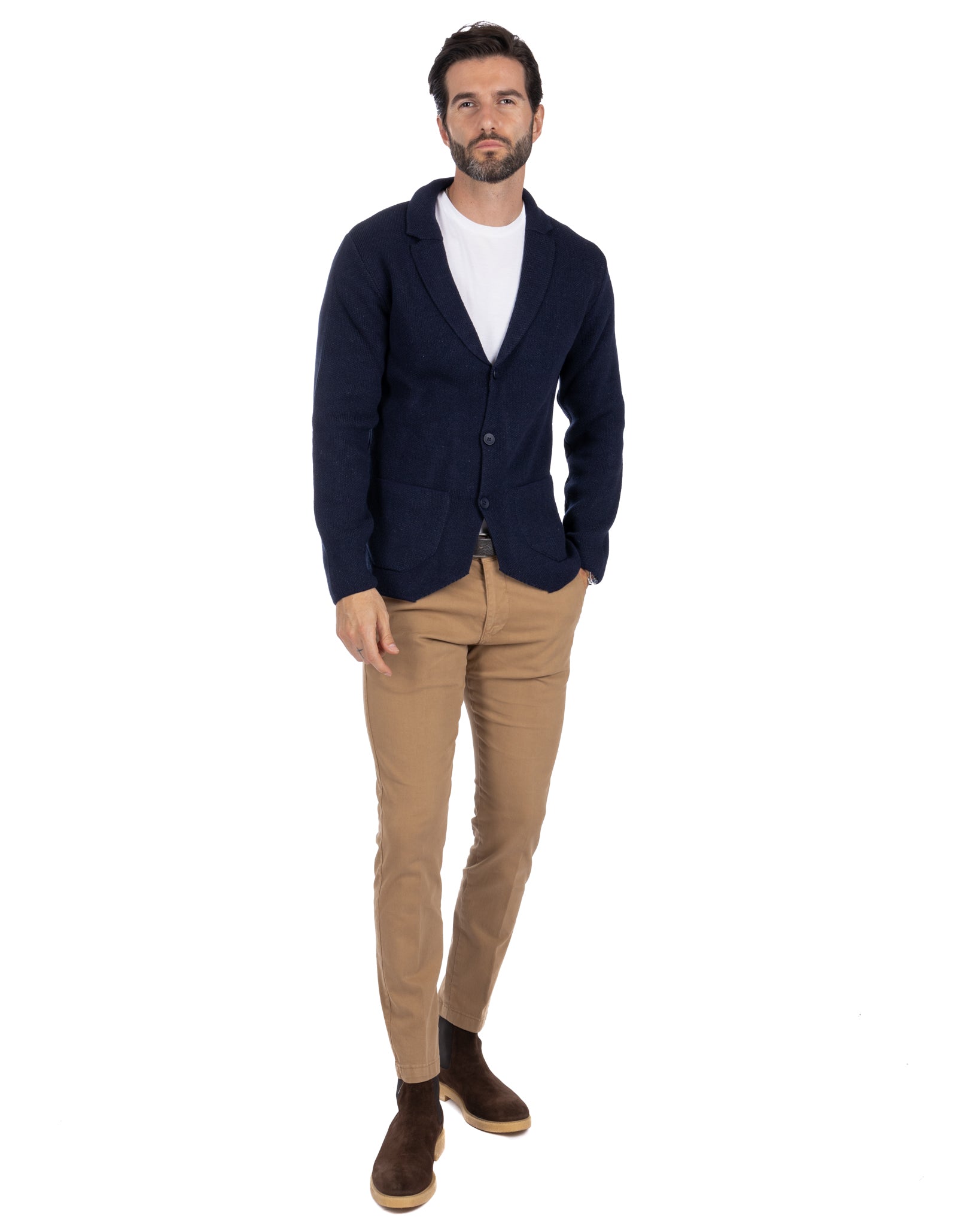 Laurent - blue knitted cardigan