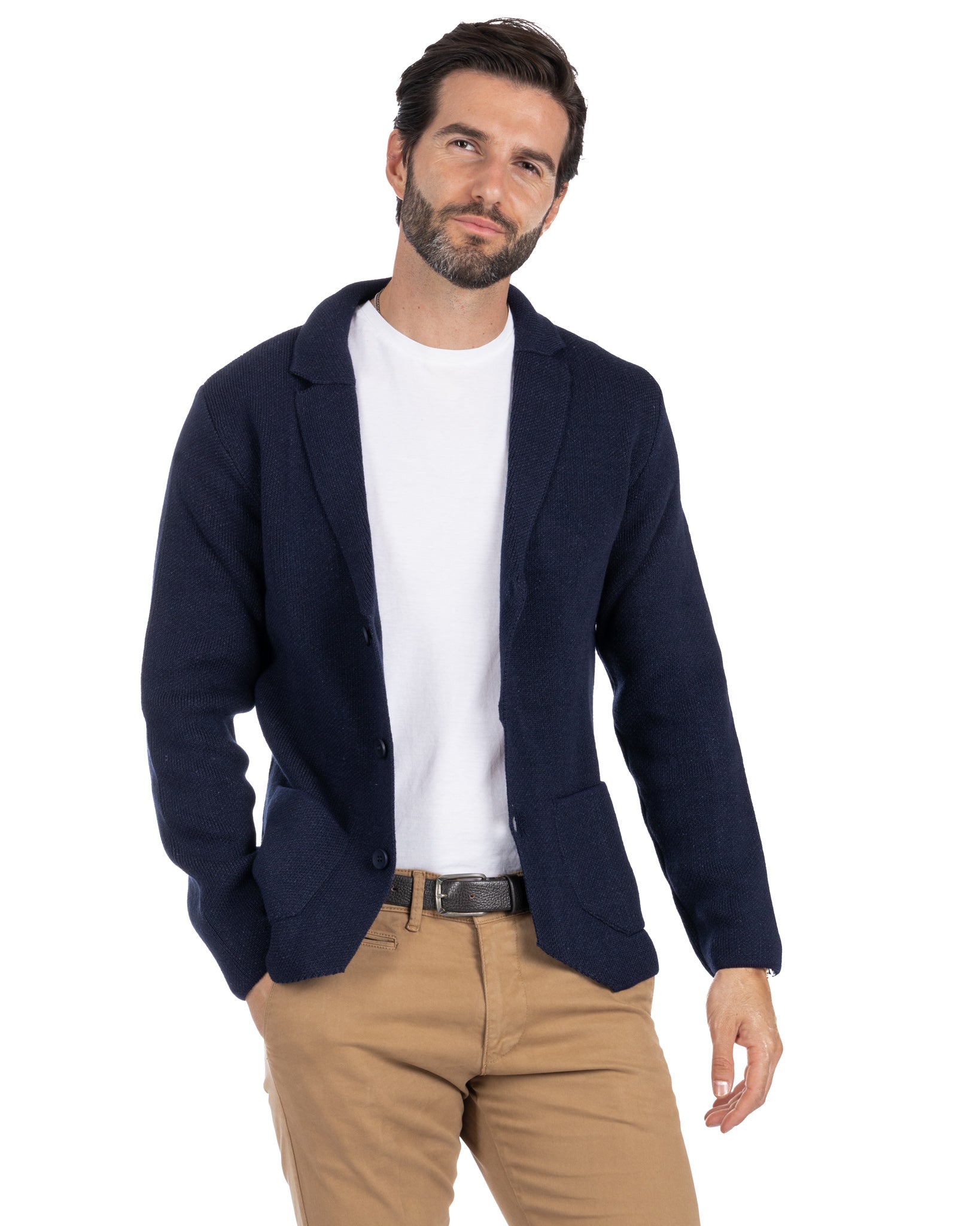 Laurent - blue knitted cardigan