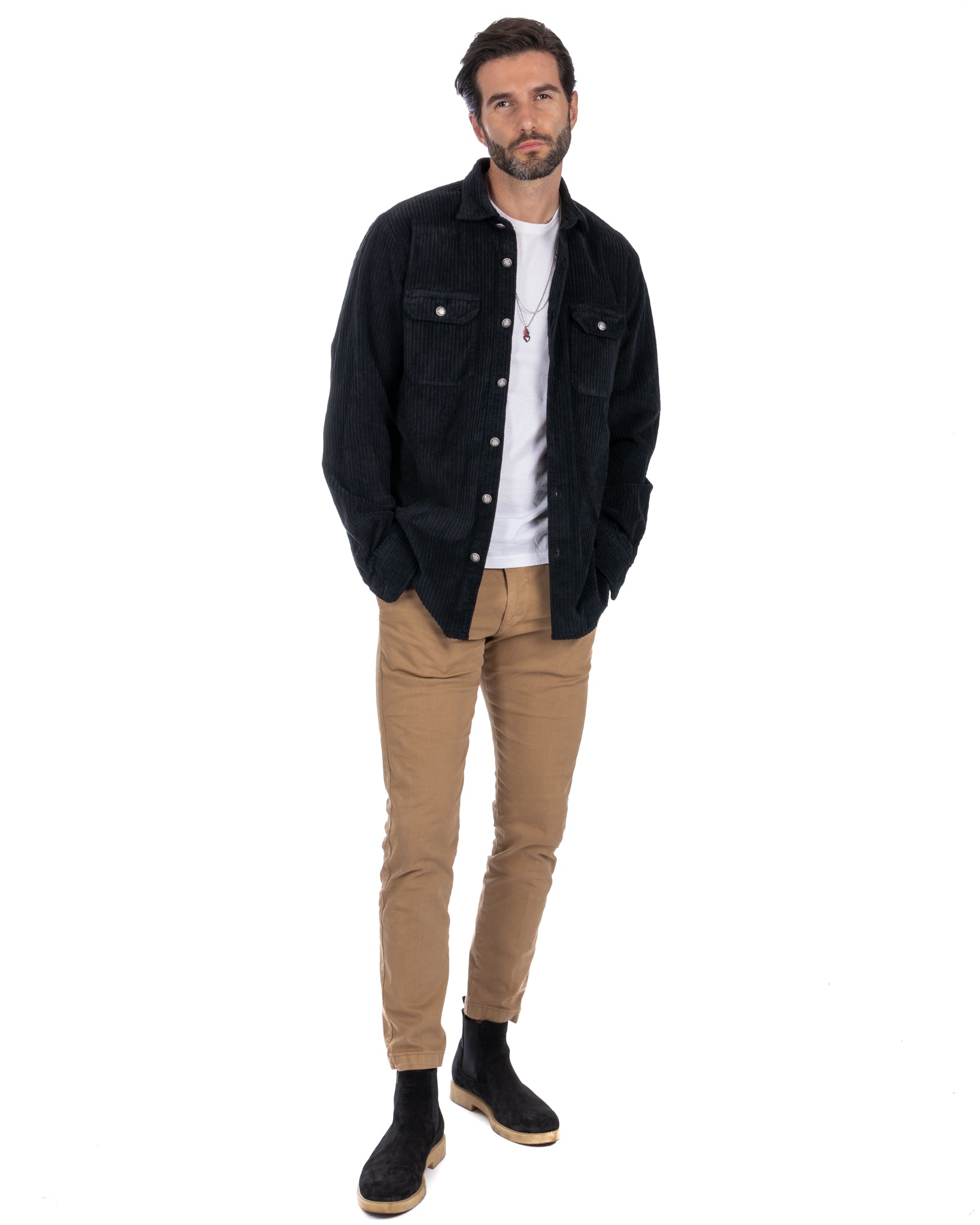 Atlantis - chemise en velours camel