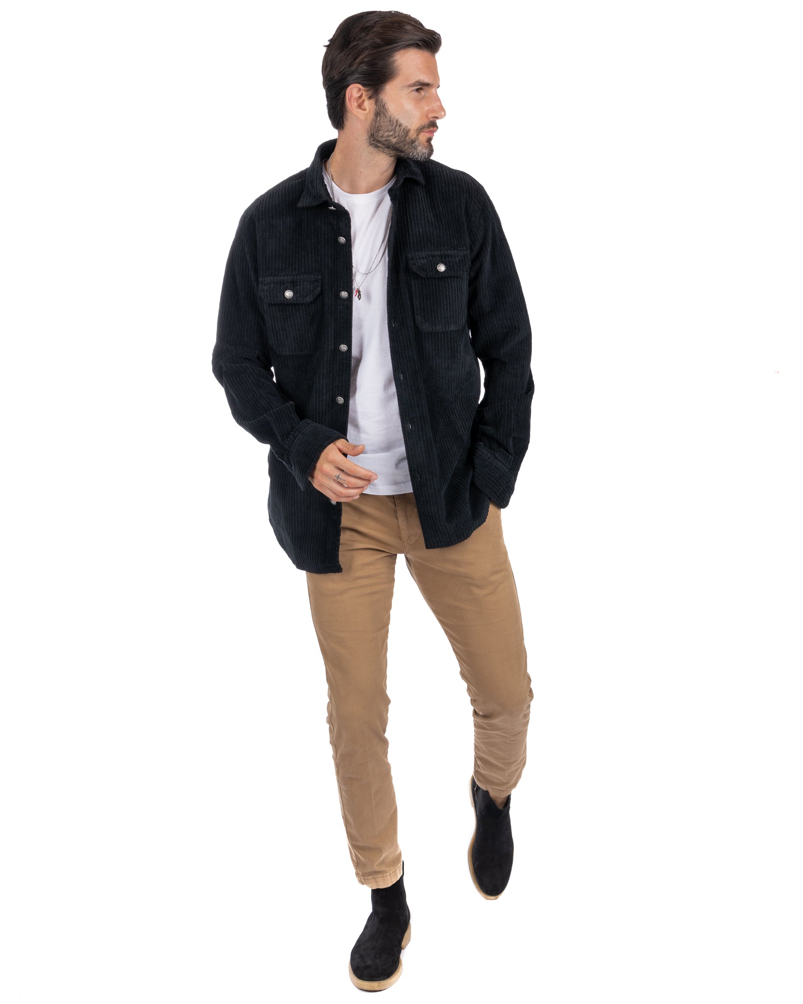 Atlantis - chemise en velours camel