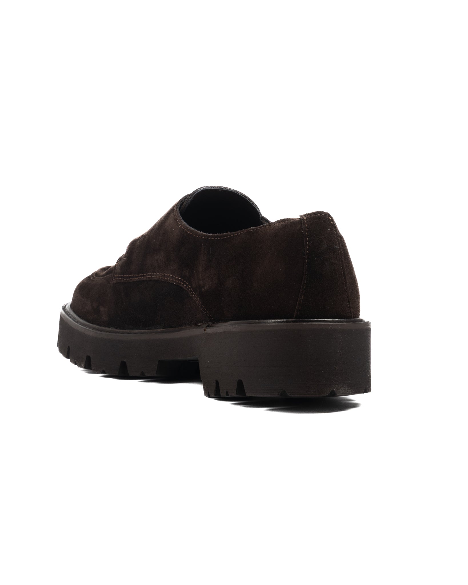 Falcon- dark brown suede moccasin with double buckle