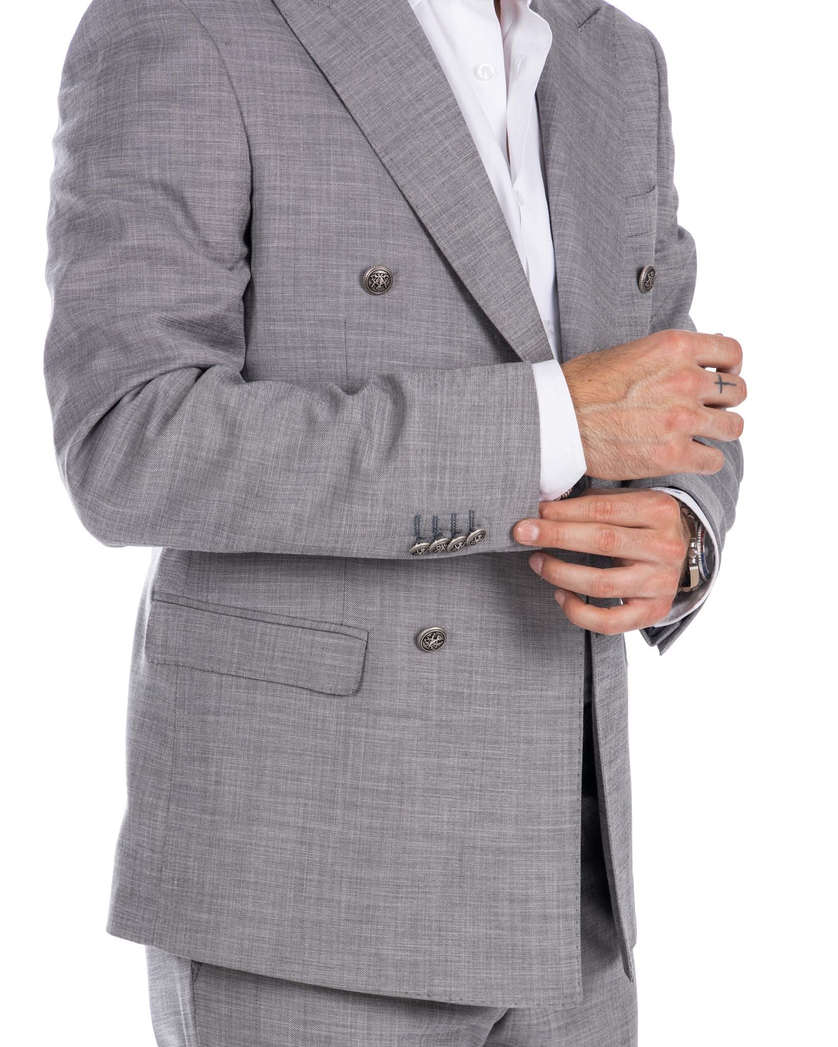 Thun - gray melange double-breasted suit