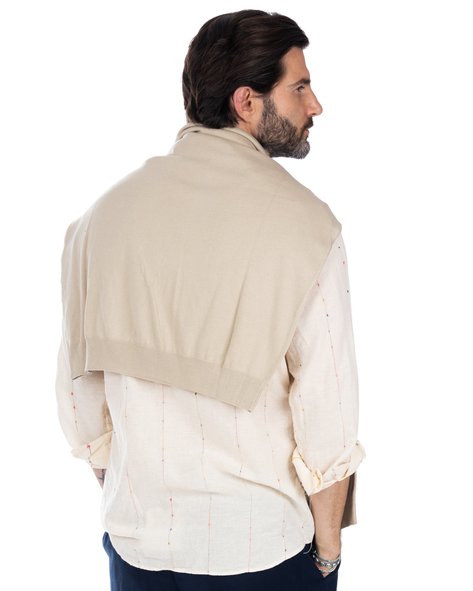 Daniil Pullover aus beigefarbener Baumwolle