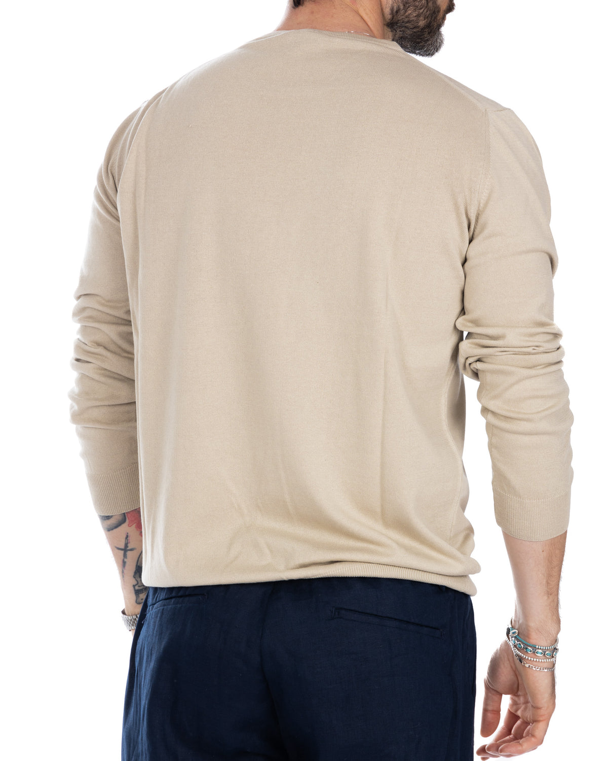 Daniil Pullover aus beigefarbener Baumwolle