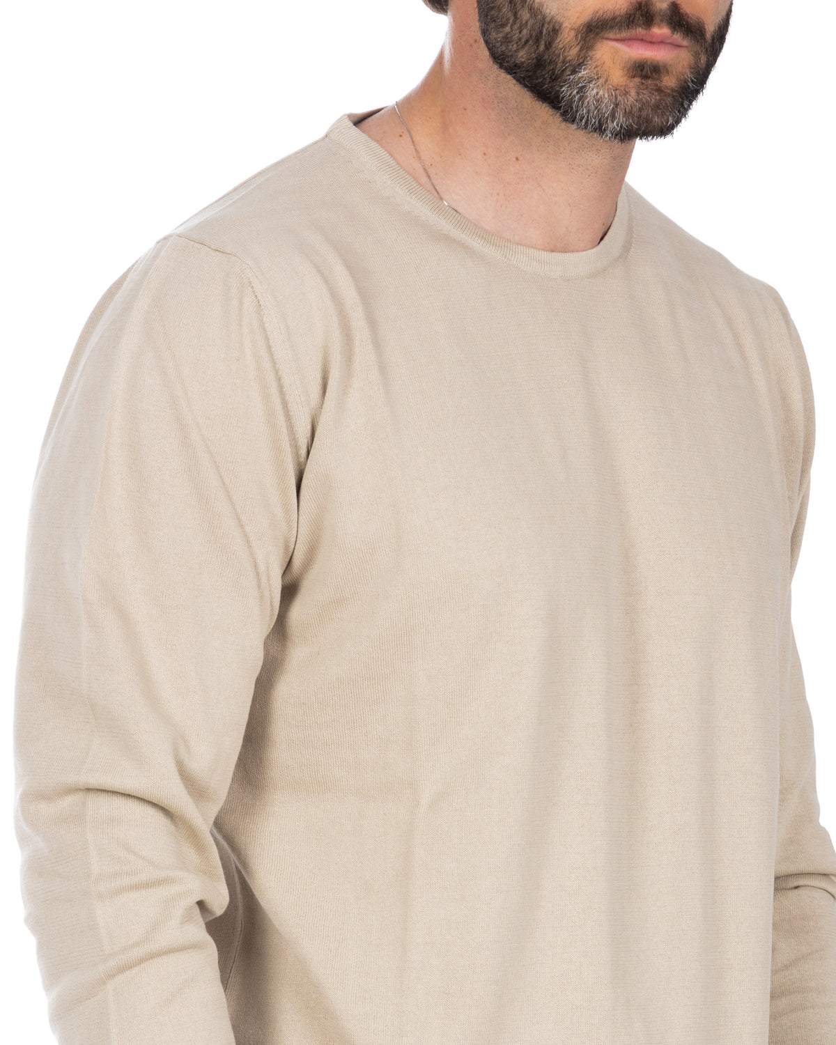 Daniil Pullover aus beigefarbener Baumwolle