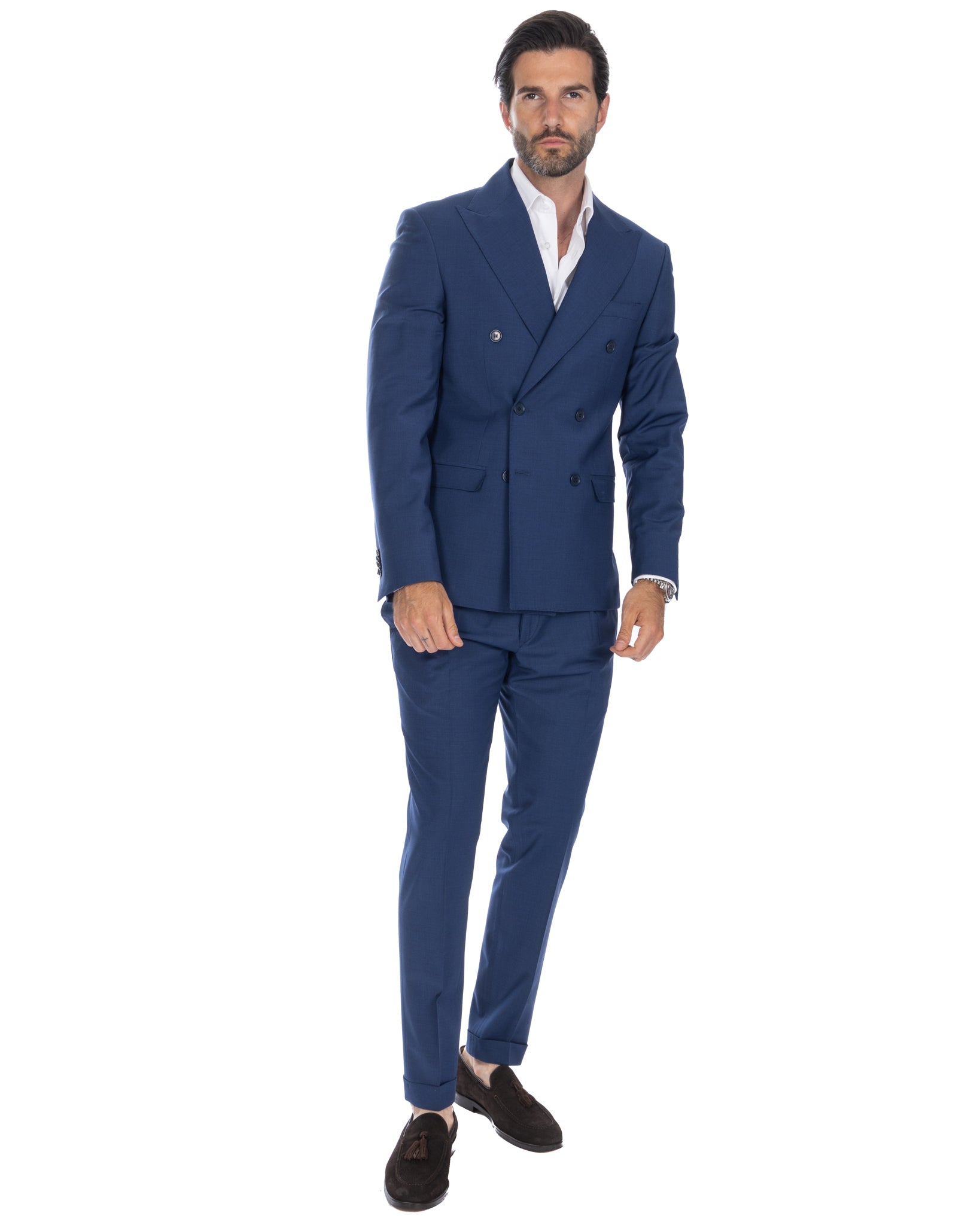 Queens - pantalone bluette in lana