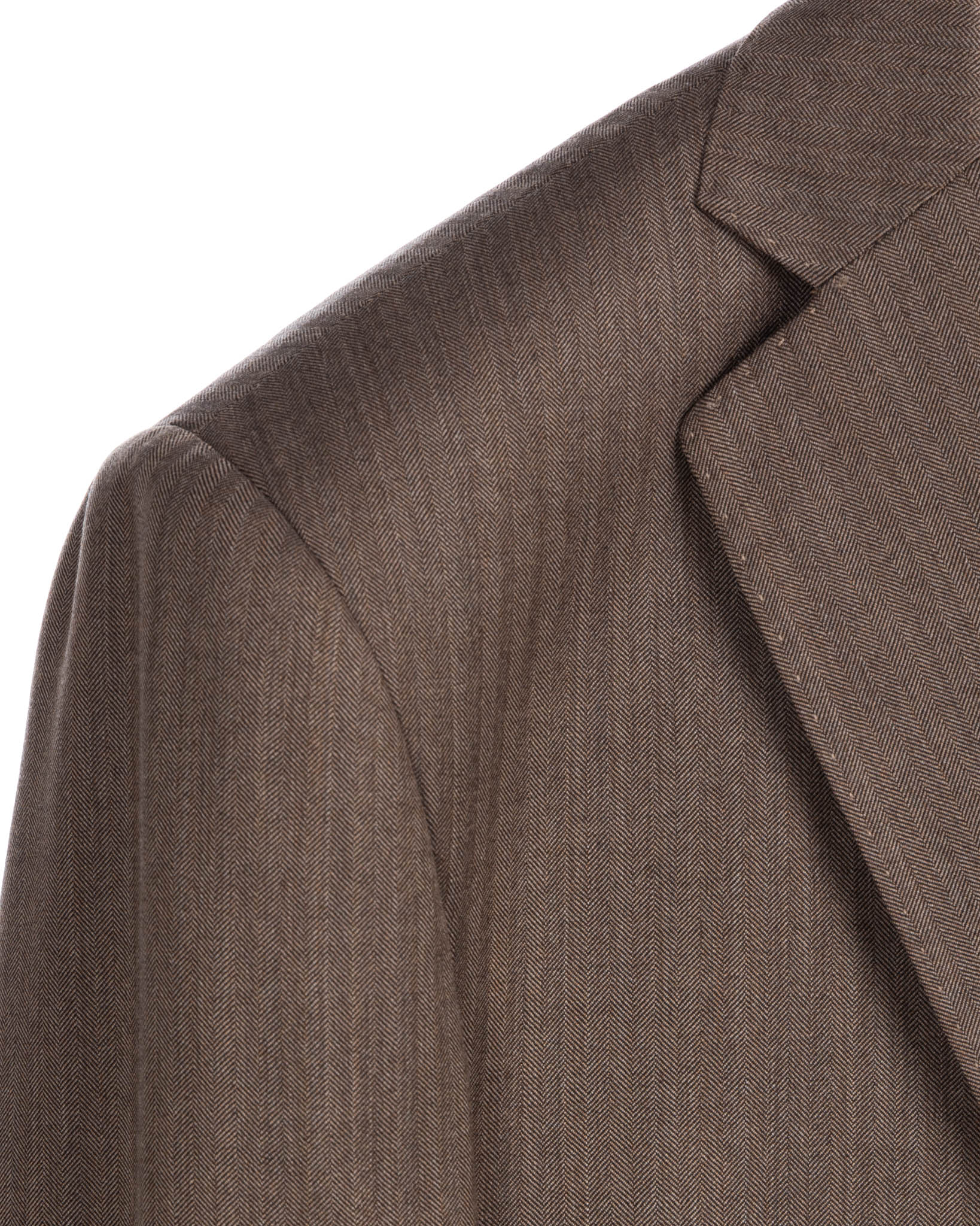 Single Breasted Herringbone Suit in Dark Brown - Vitale Barberis Canonico