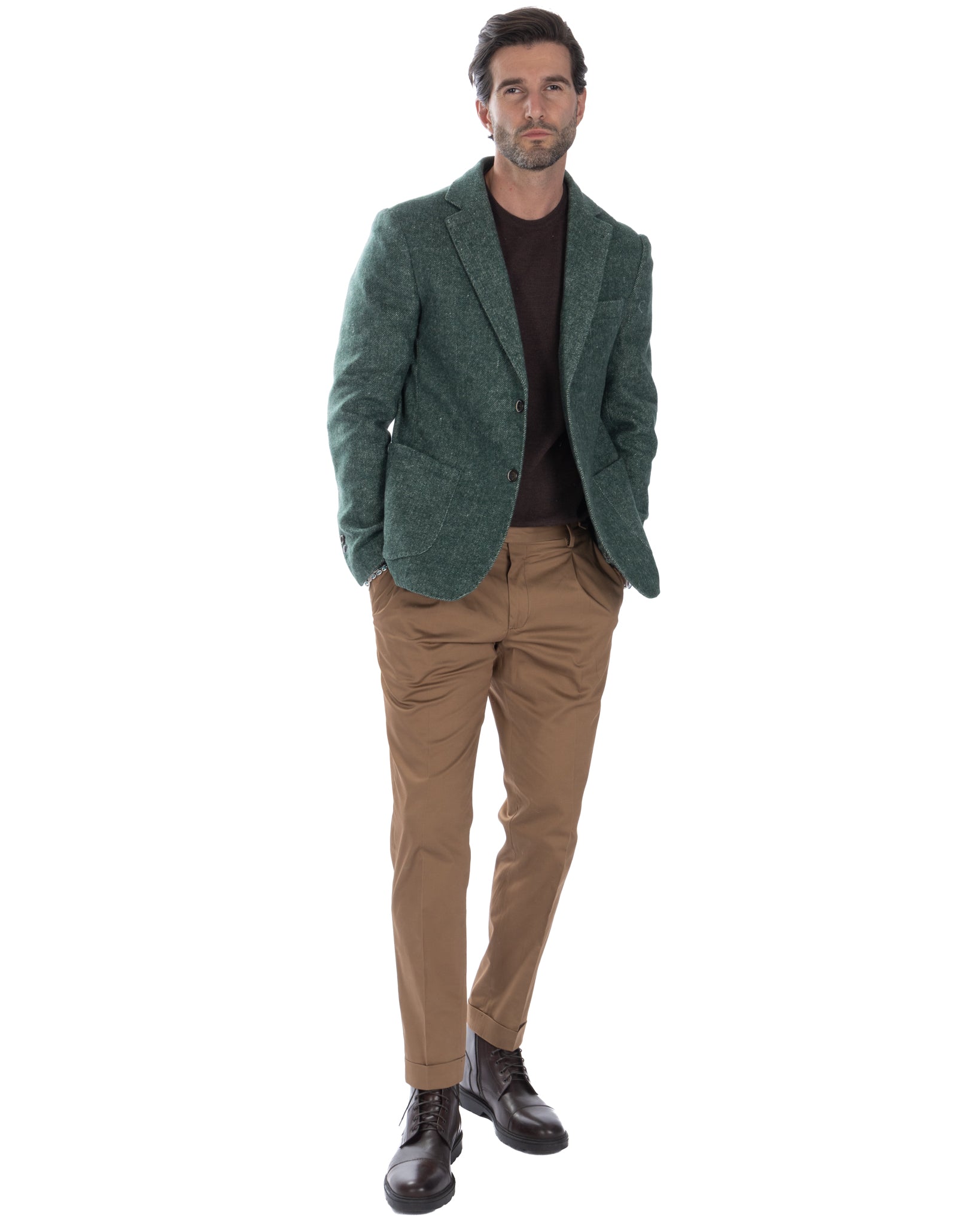 Remi single-breasted green jacket