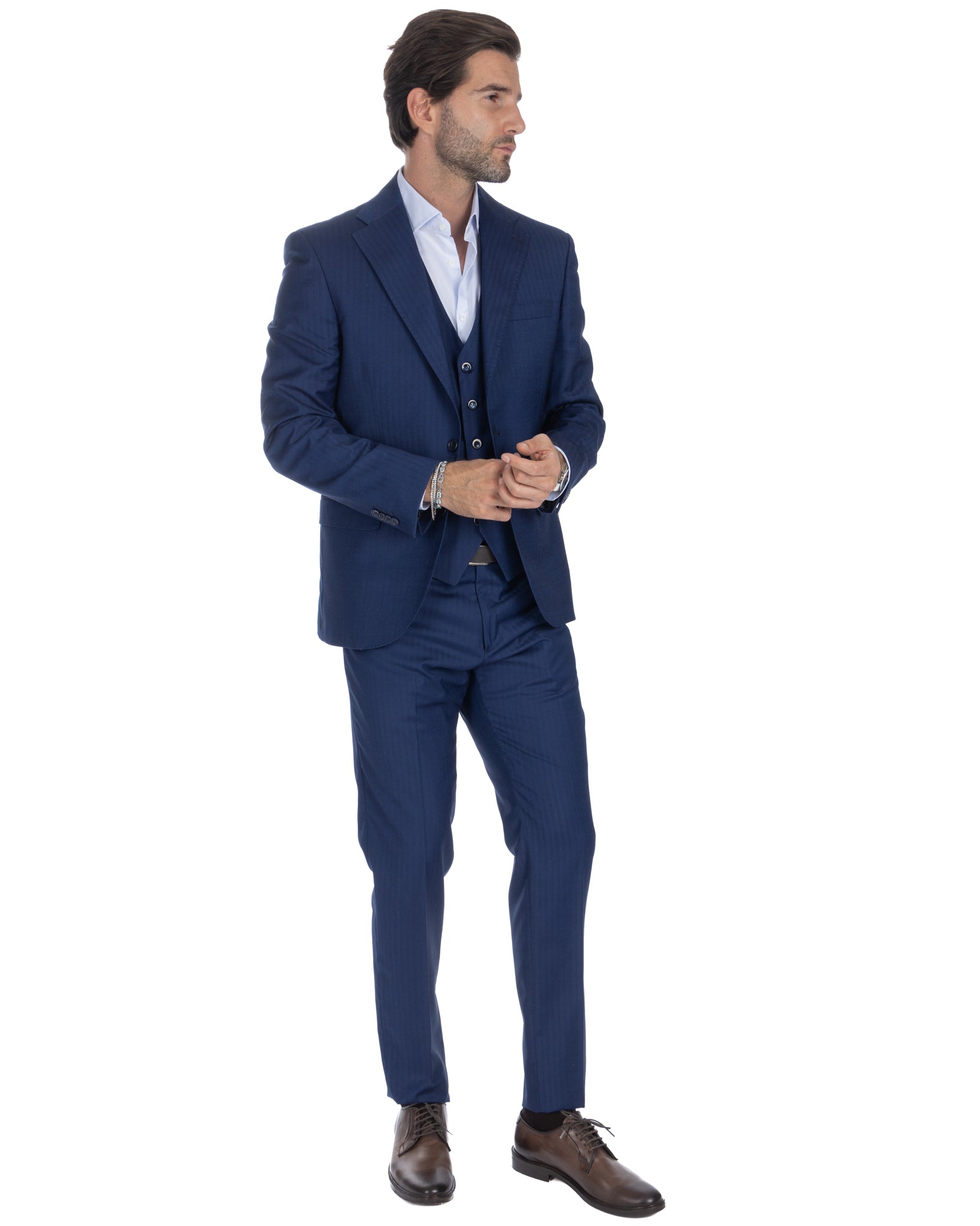 Lione - gilet monopetto solaro bluette