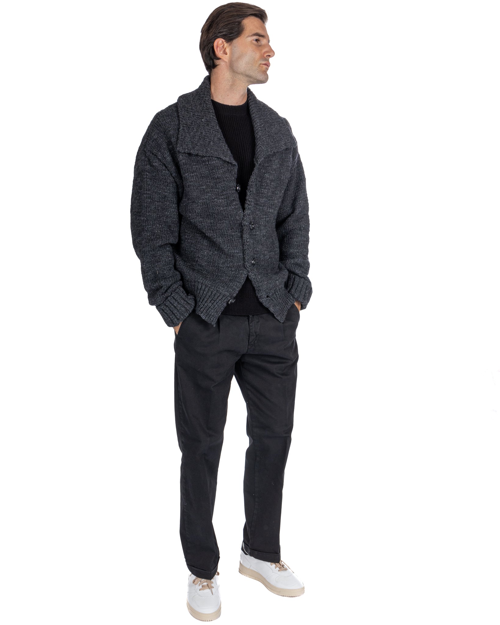 Ethan - anthracite oversized cardigan