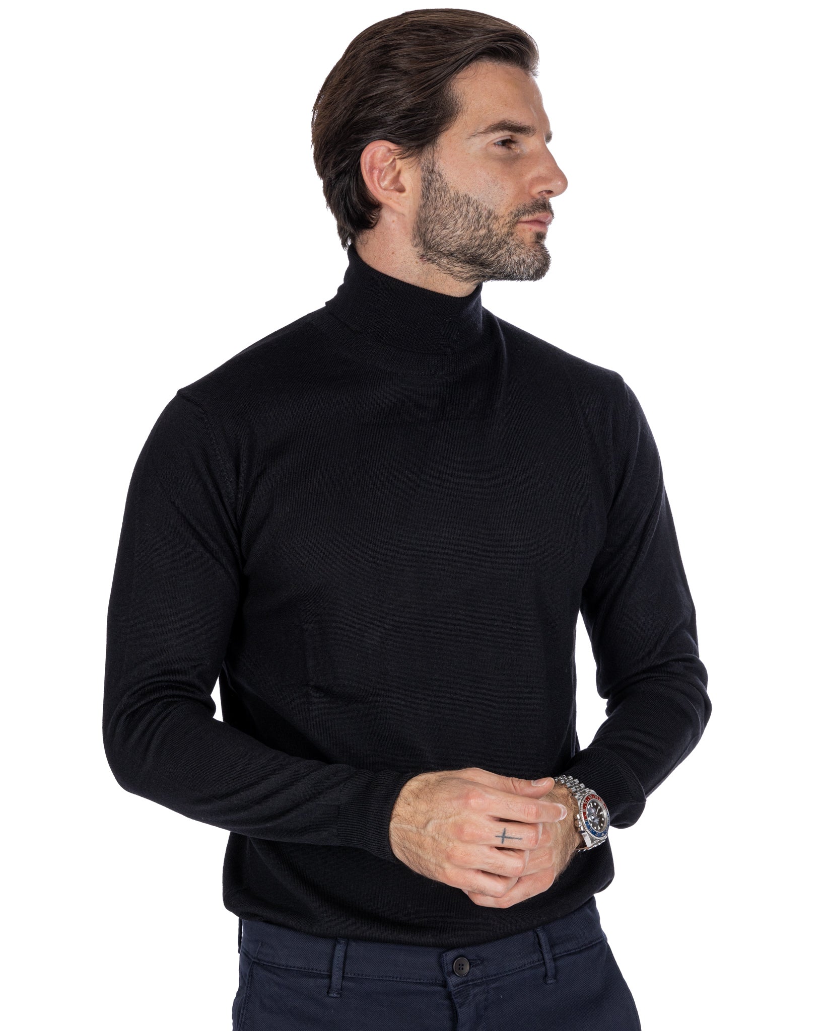 Vietri - black merino wool turtleneck