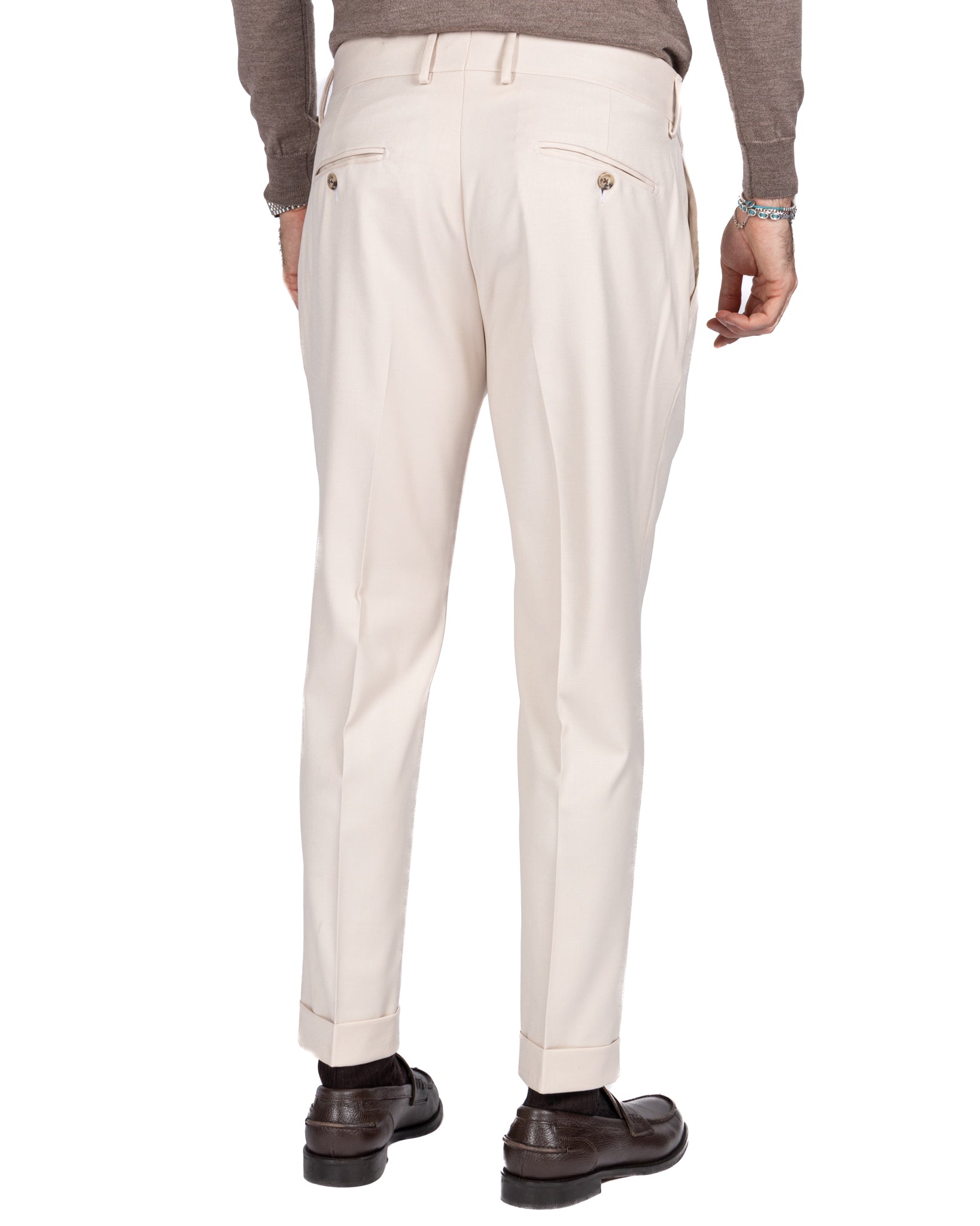 Lucca - high waisted cream trousers