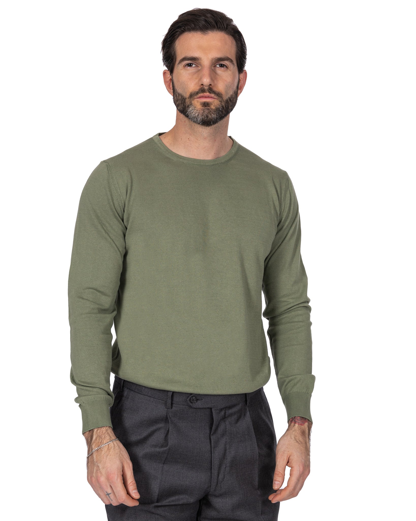 Daniil - pull en coton kaki