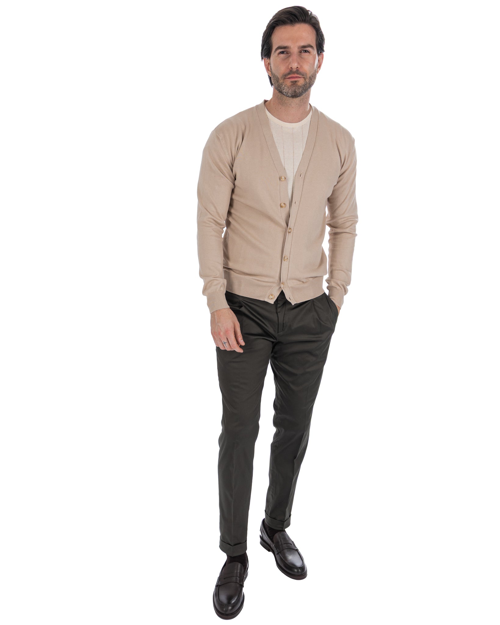 Alex - cardigan en coton beige