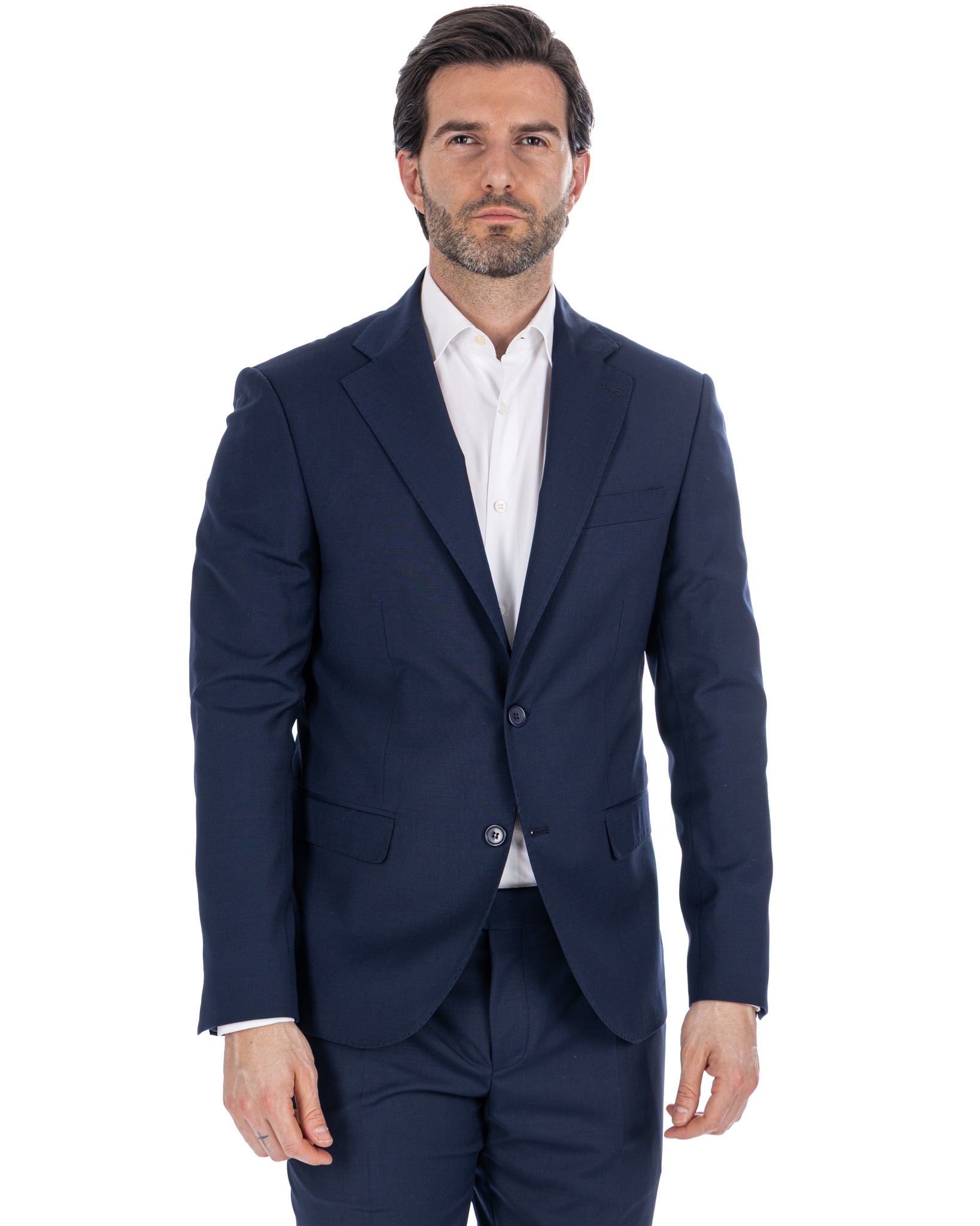Landon - veste en laine mélangée bleue