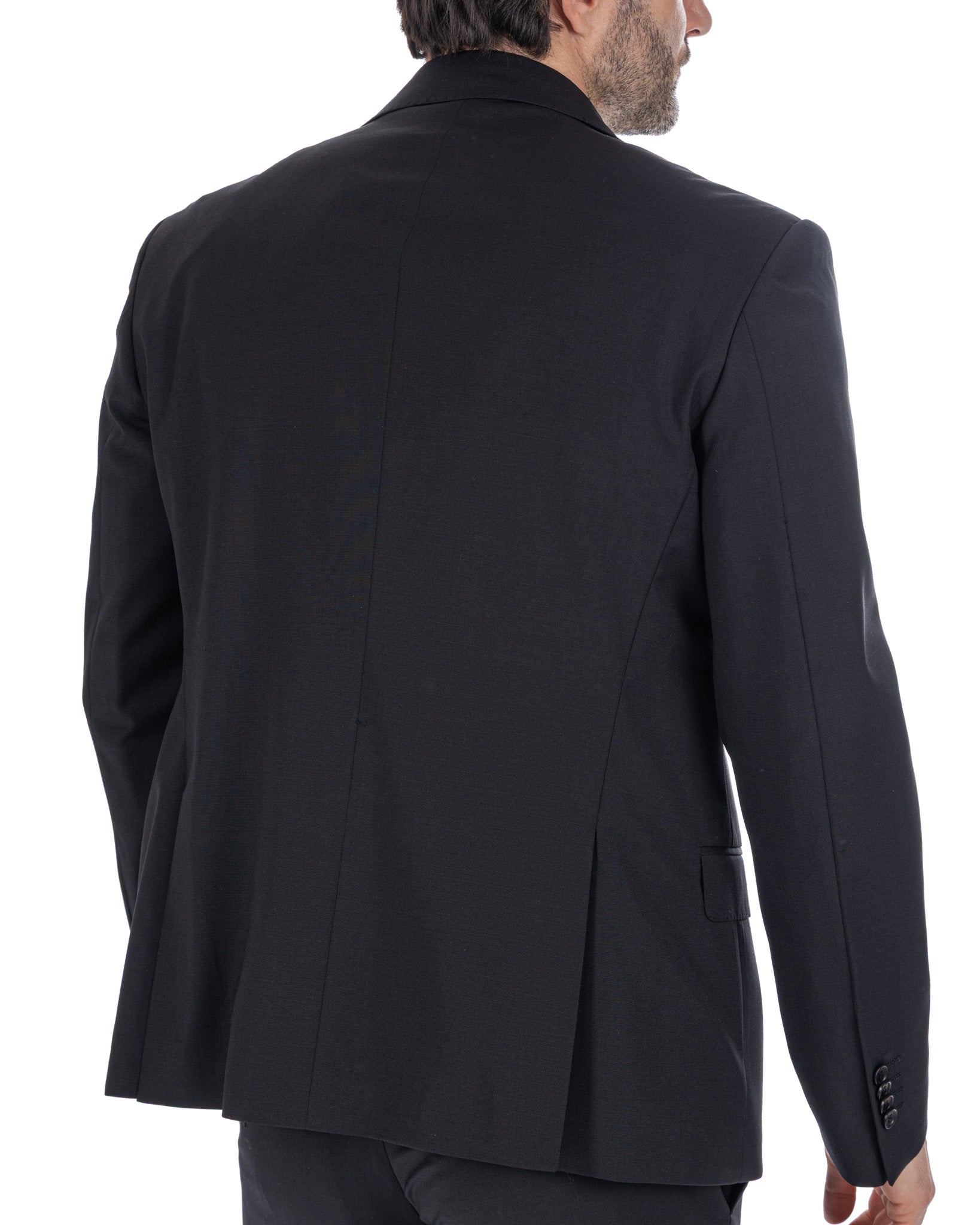 Ohrid - robe noire en laine mélangée
