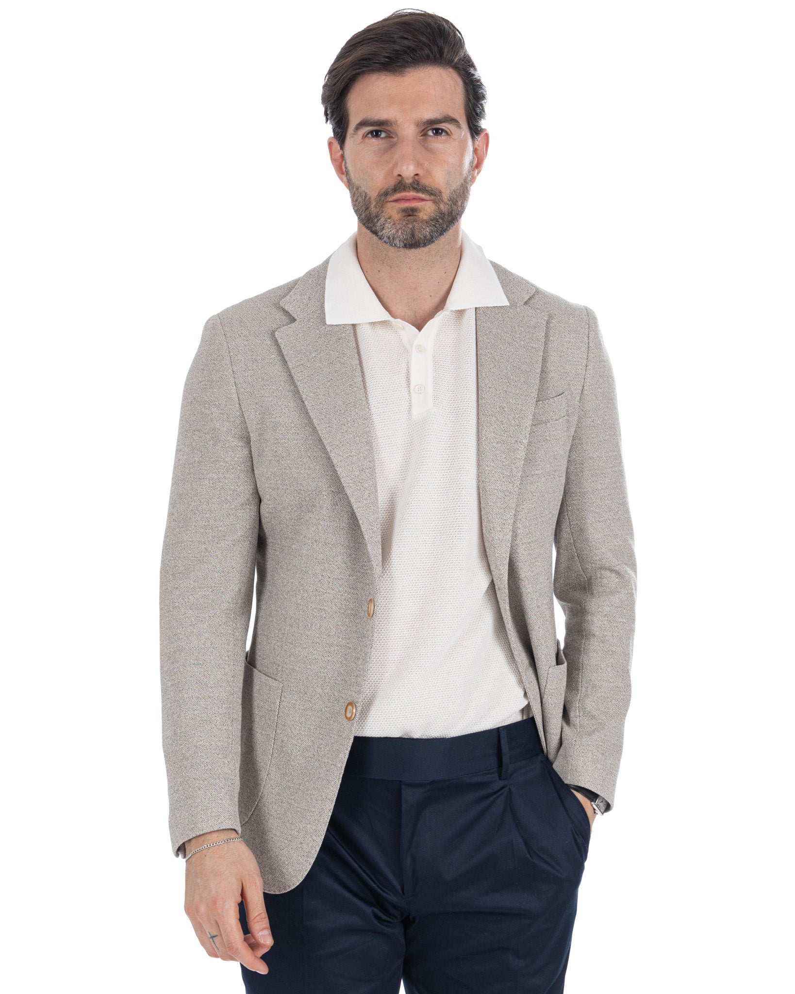Haines - single breasted jacket grey melange
