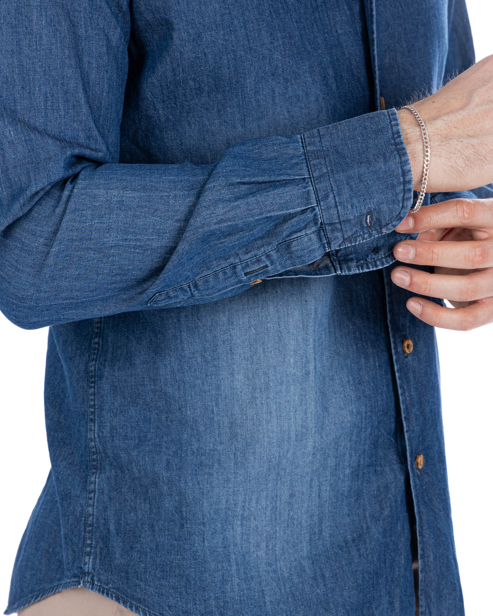 Mark - camicia jeans lavaggio scuro