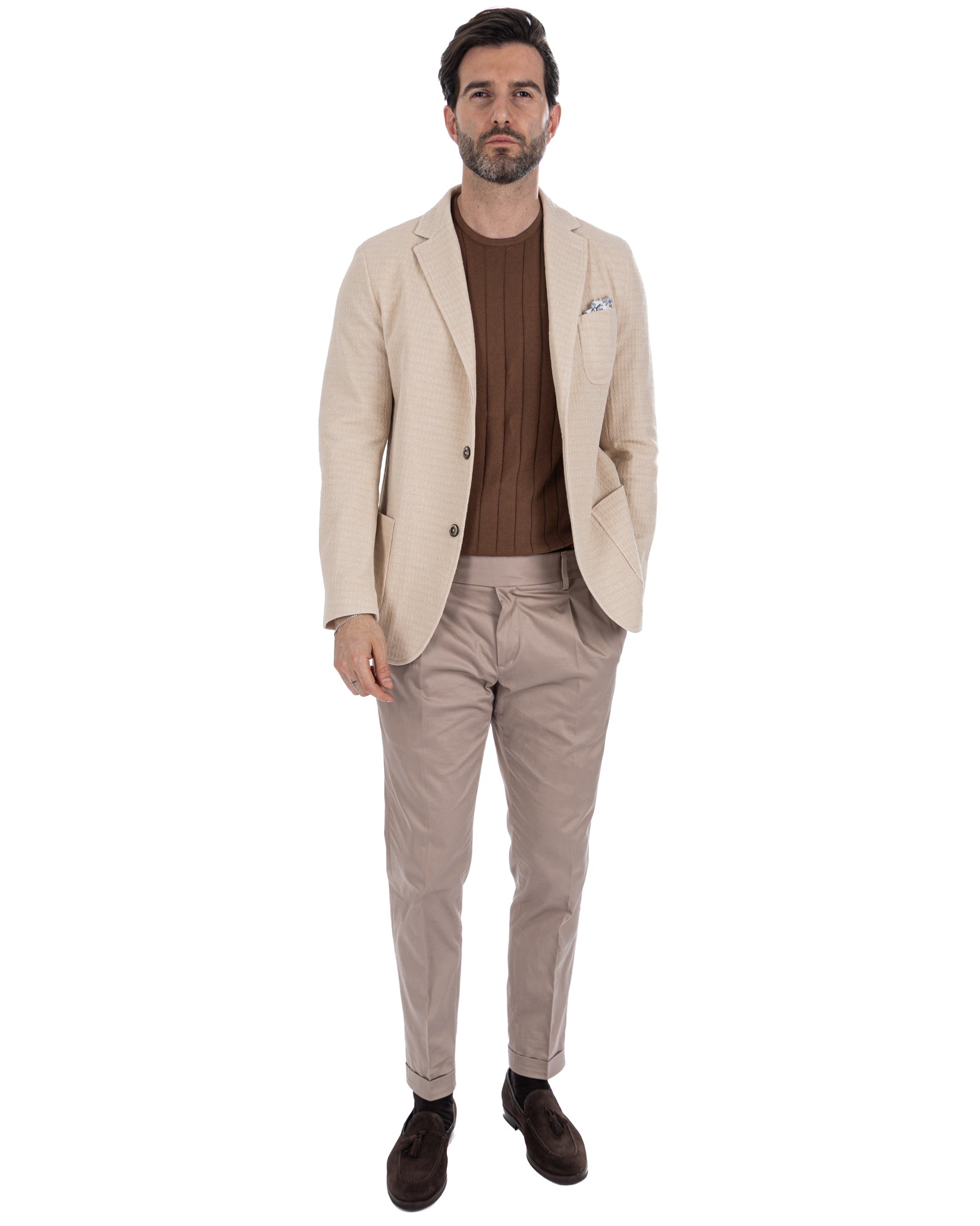 Hilo - Veste en tricot à boutonnage simple couleur crème