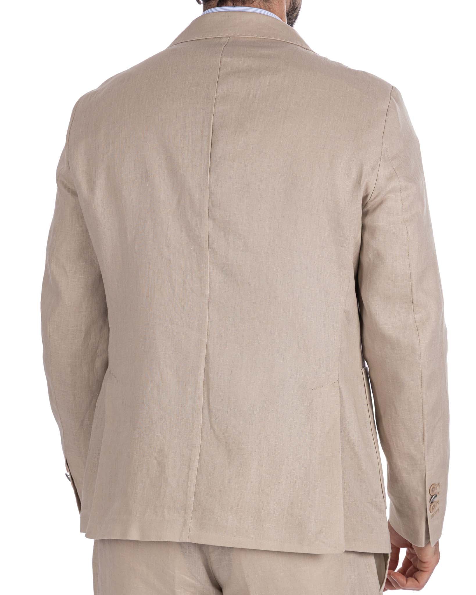 Narni - veste droite en ficelle de lin pur