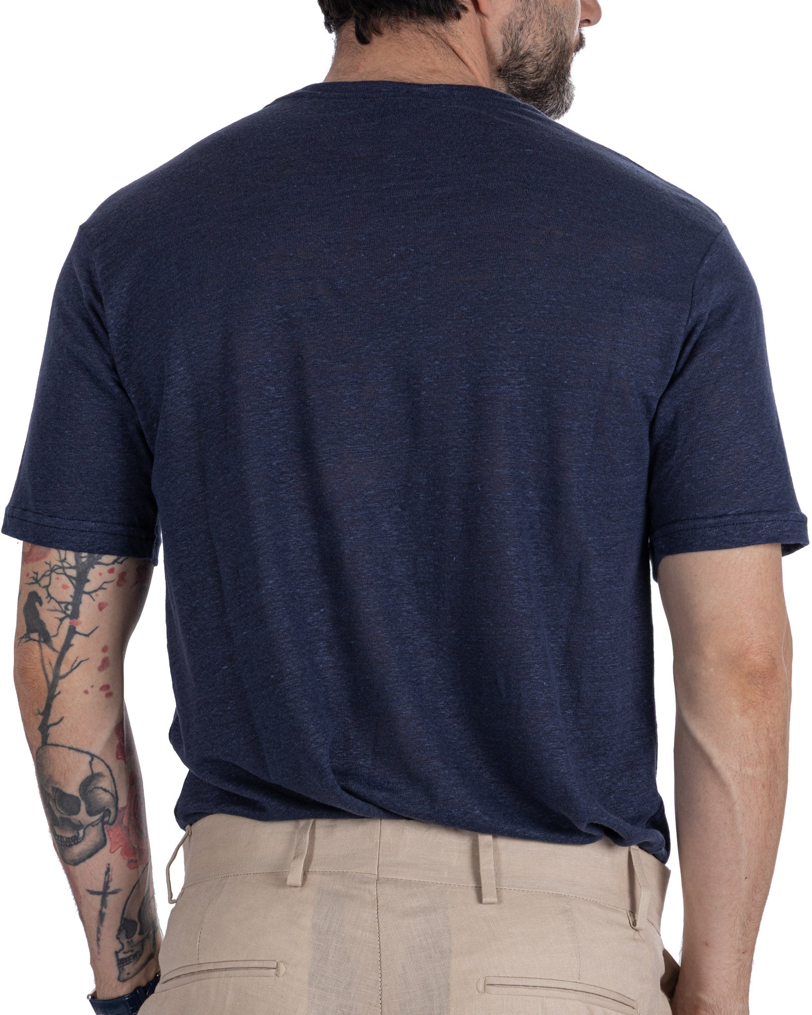 Felix - t-shirt in lino blu