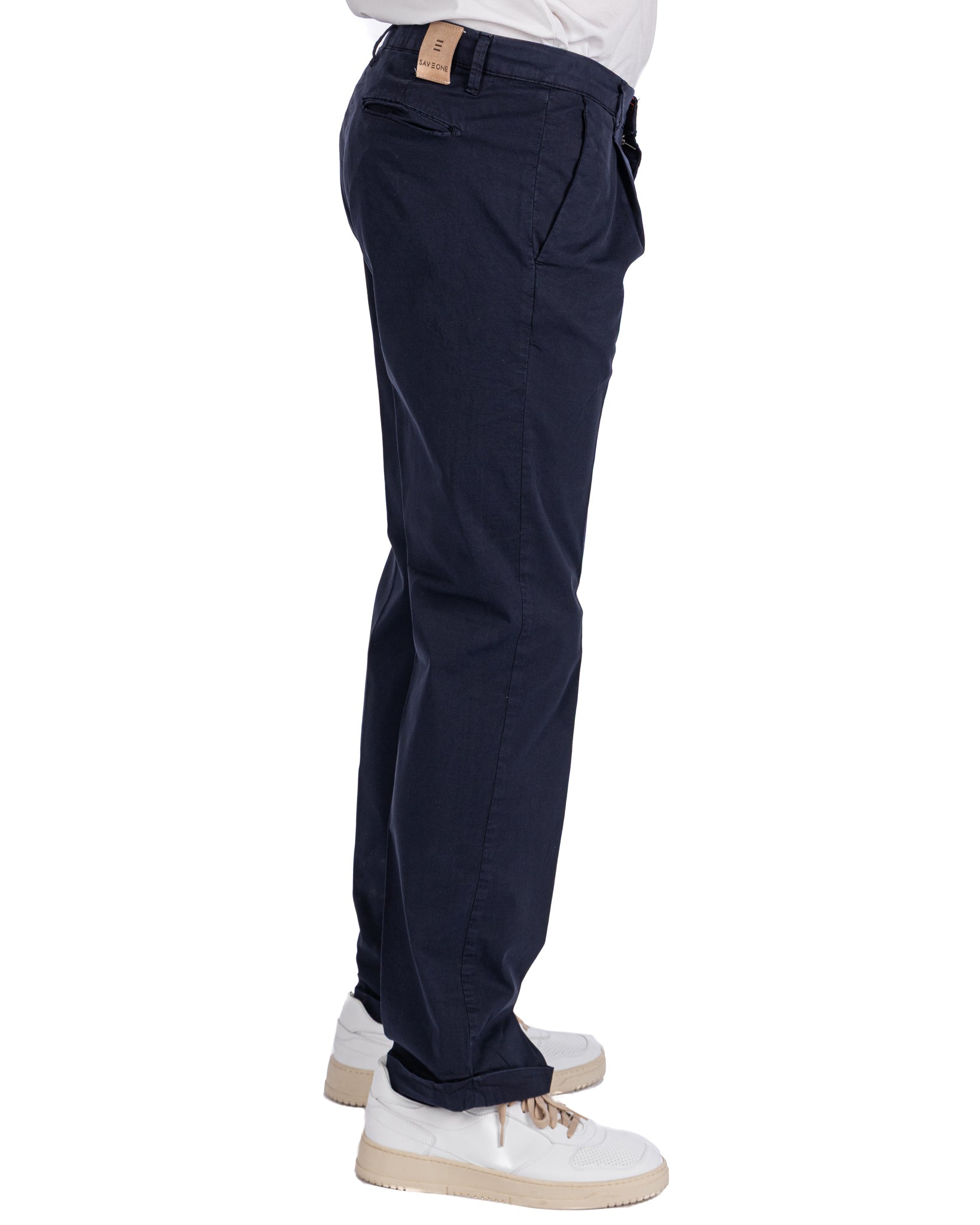 Seath - Pantalon large en coton bleu