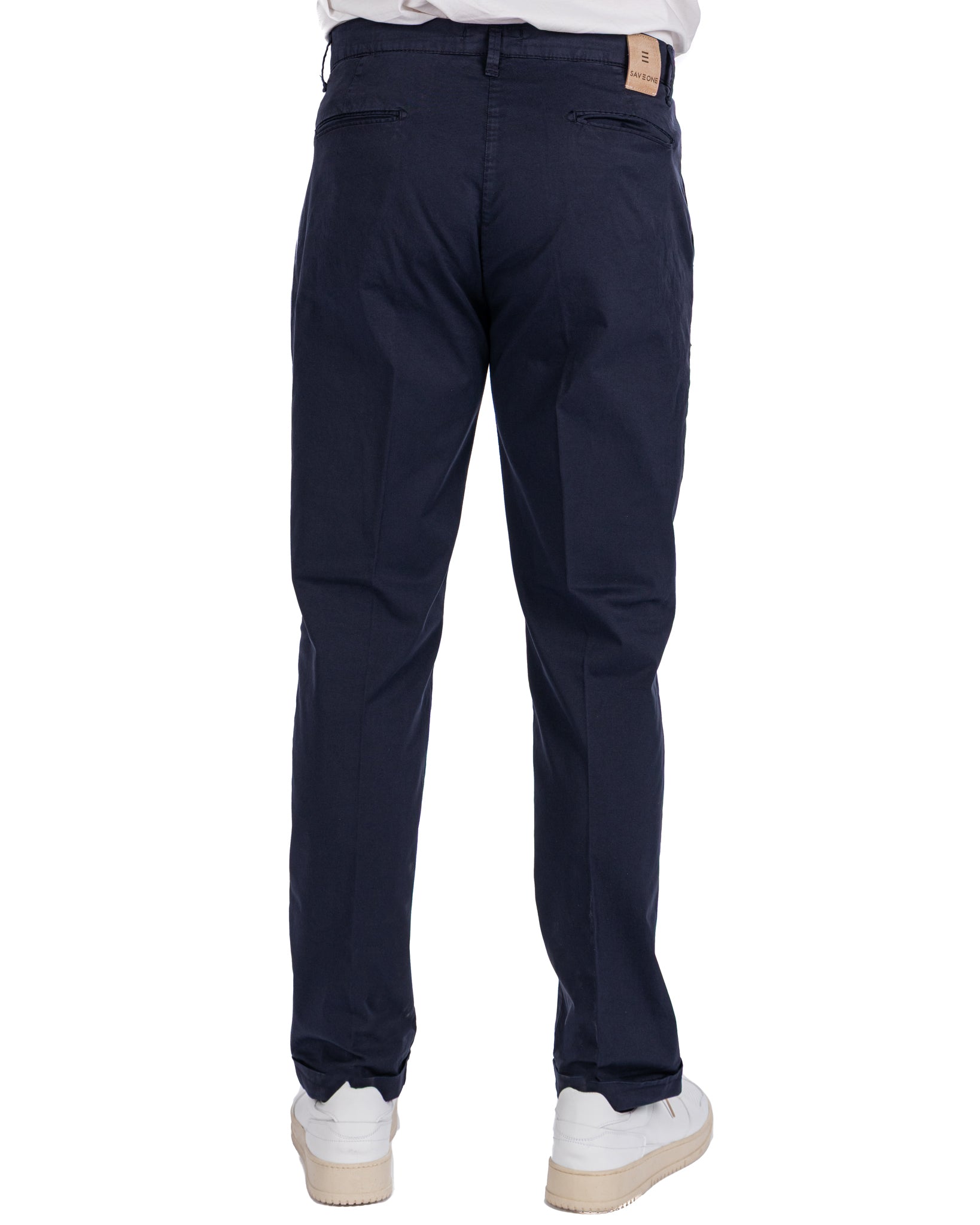 Seath - Pantalon large en coton bleu