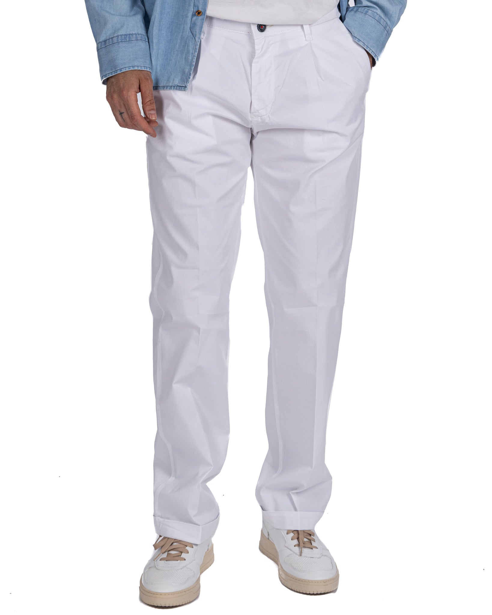 Seath - pantalon ample en coton blanc